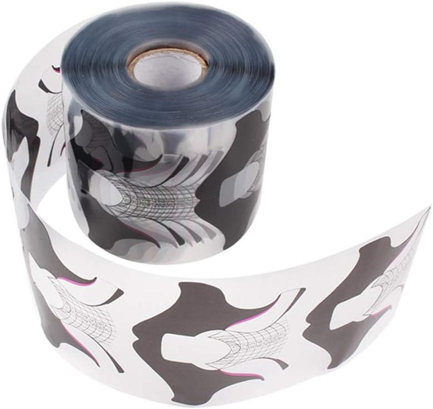 Beauty Leader 500 Pcs/Roll Nail Form Stickers Clear Nail Art Guide Form Acrylic UV Gel Tips Extension (Black Butterfly Design) image number 2