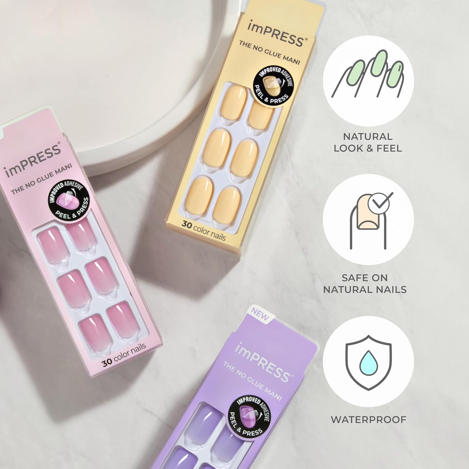 Kiss Impress Press-On-Manicure Nails 30 Count Red Velvet image number 4