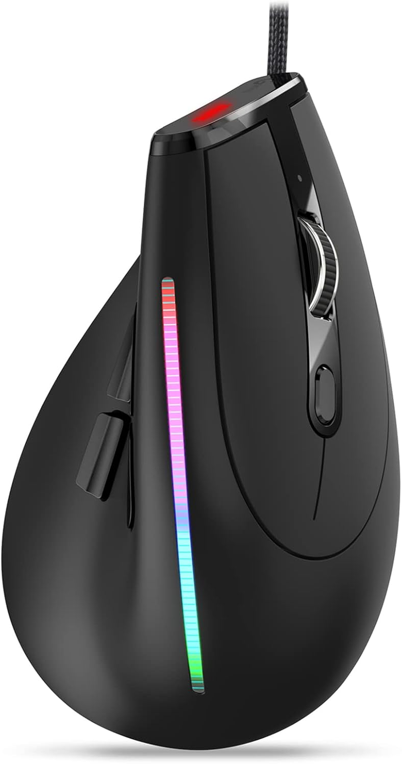 Aumotop Advanced ZELOTES T-50 Vertical Mouse with 6 Gear Movement Speed for Office Workers and Gamers in Black image number 2