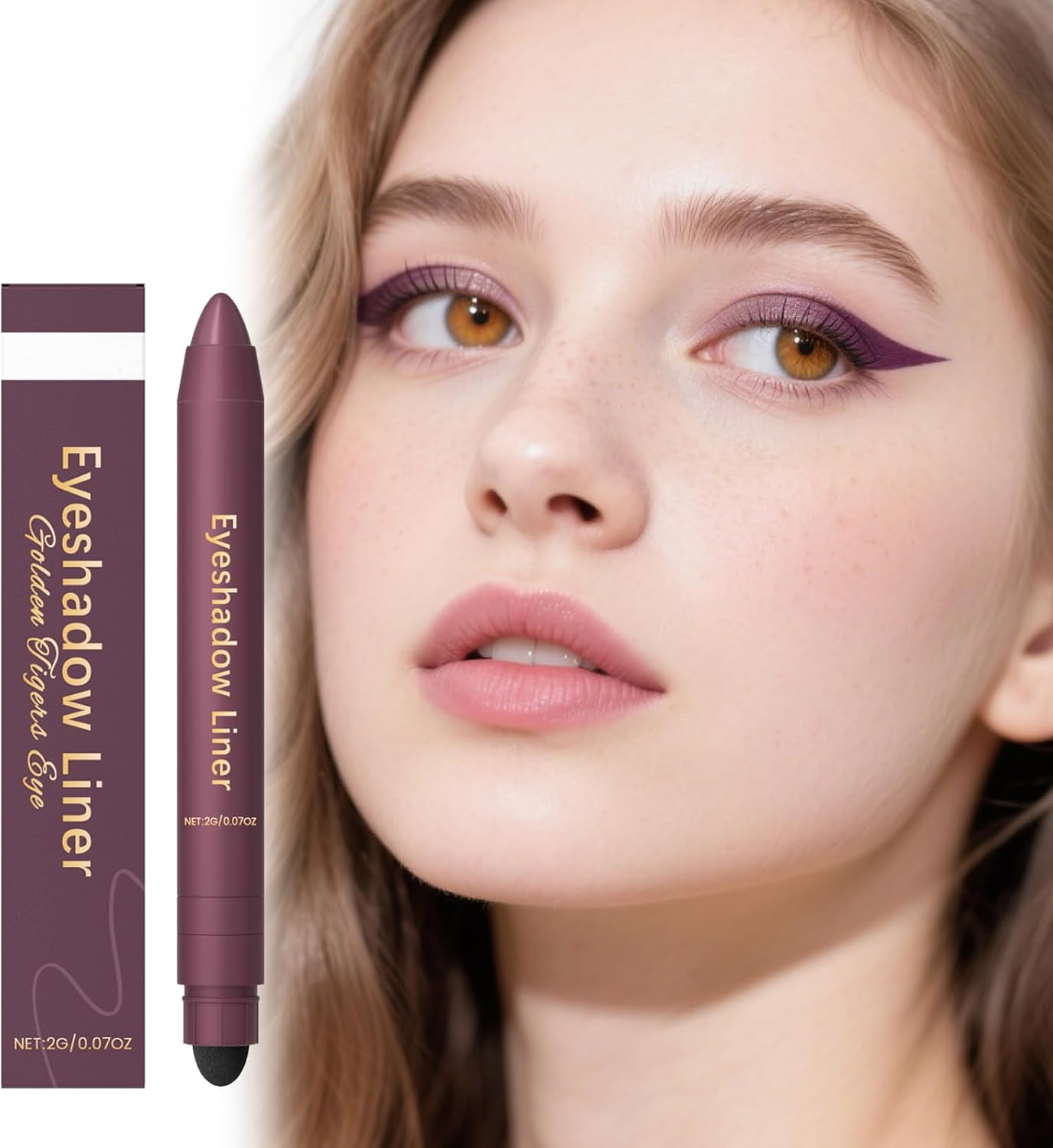 Shadow Liner Eyeliner Eyeshadow, 2 in 1 Shadow Liner, Eyeliner + Eyeshadow, Waterproof, Long-Lasting & Smudge-Proof Wear, Smooth (Golden Tiger Eye) - Champagne image number 3