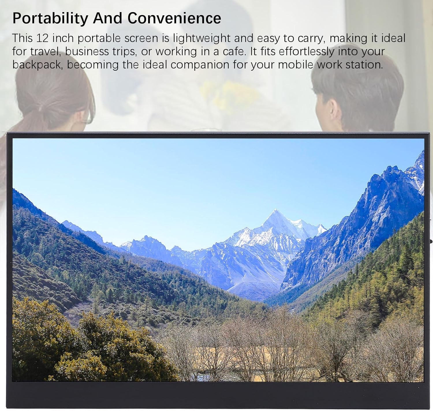 Portable Monitor 12 Inch FHD 1920X1200 Display with USB C & HDMI Ports, 185PPI IPS Screen Portable Second Monitor for Winds, OS X, Android, Switch image number 4