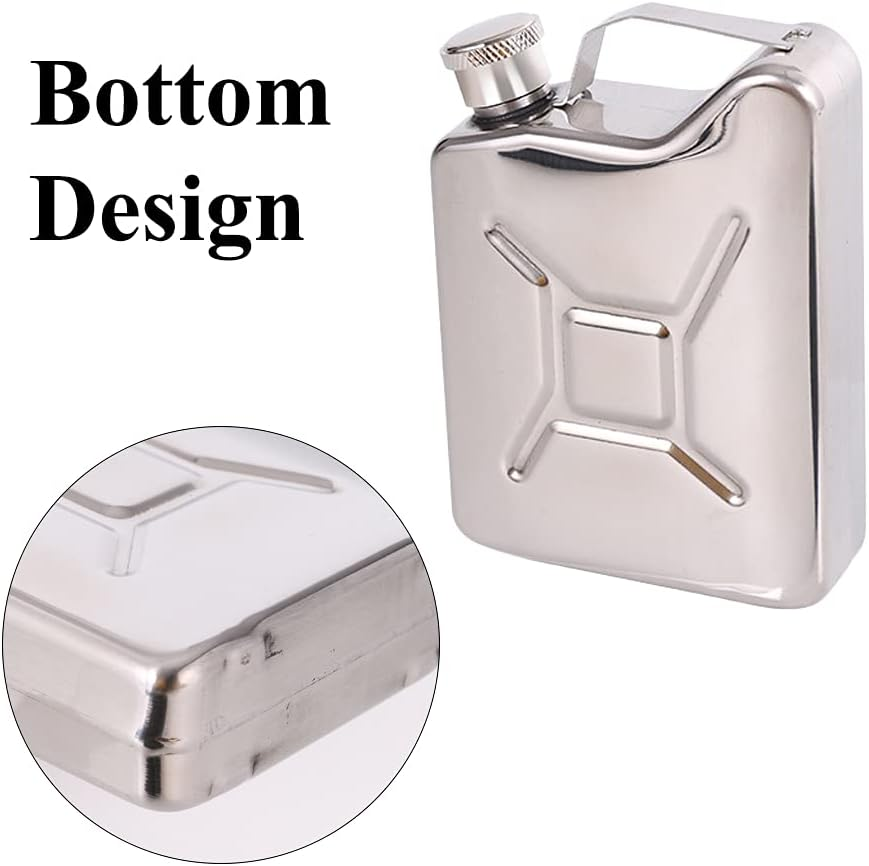 5Oz Stainless Steel Oil Jerry Can Liquor Hip Flask Pocket Whiskey Flask Flagon for Men Climbing Bar Party Drinker image number 2
