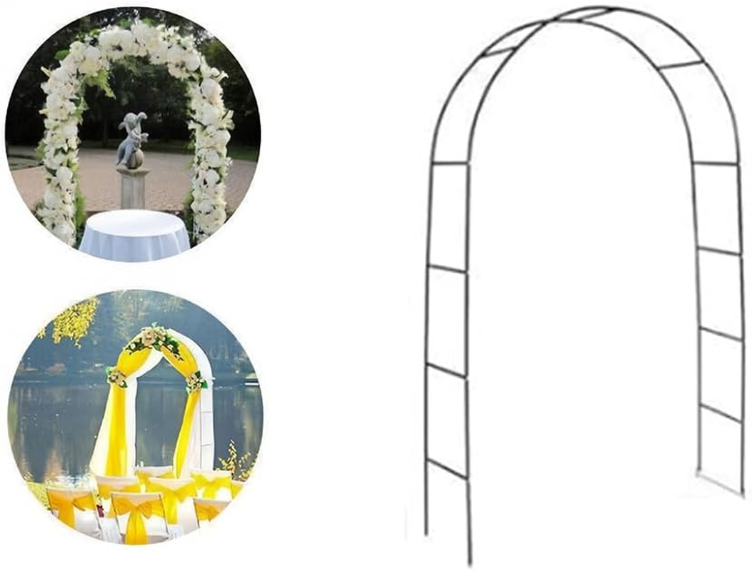 Metal Garden Arch, Garden Arch Trellis for Climbing Plants, Assemble Freely 2 Sizes for Wedding Climbing Plant Roses Vines Bridal Party Decoration (Black) image number 1
