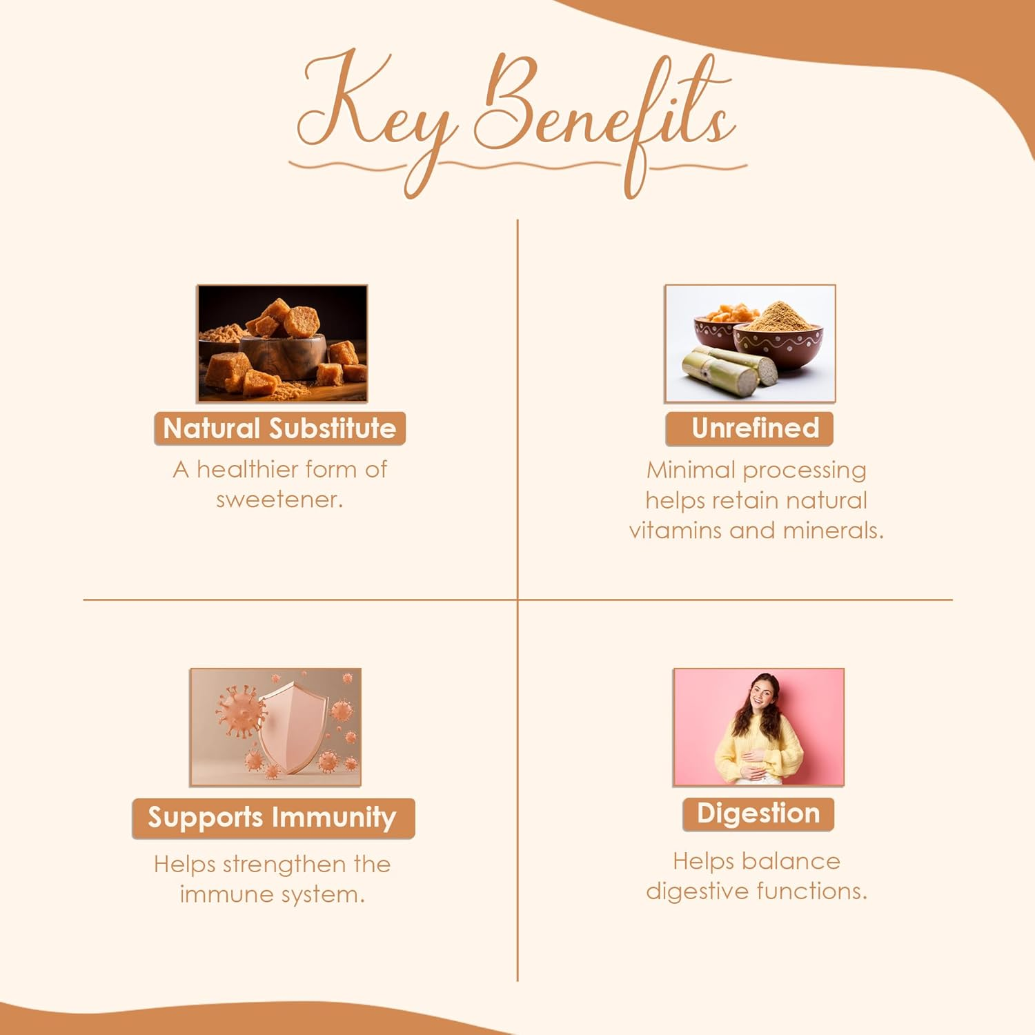 Mi Nature Jaggery Cube| 100% Pure & Unrefined Farm Fresh Sugarcane Gur/Gud Blocks| Rich in Vitamins & Minerals |Natural Healthy Sweetener & Refined Sugar Substitute| No Additive & Preservative | 300G(10.5Oz) image number 5