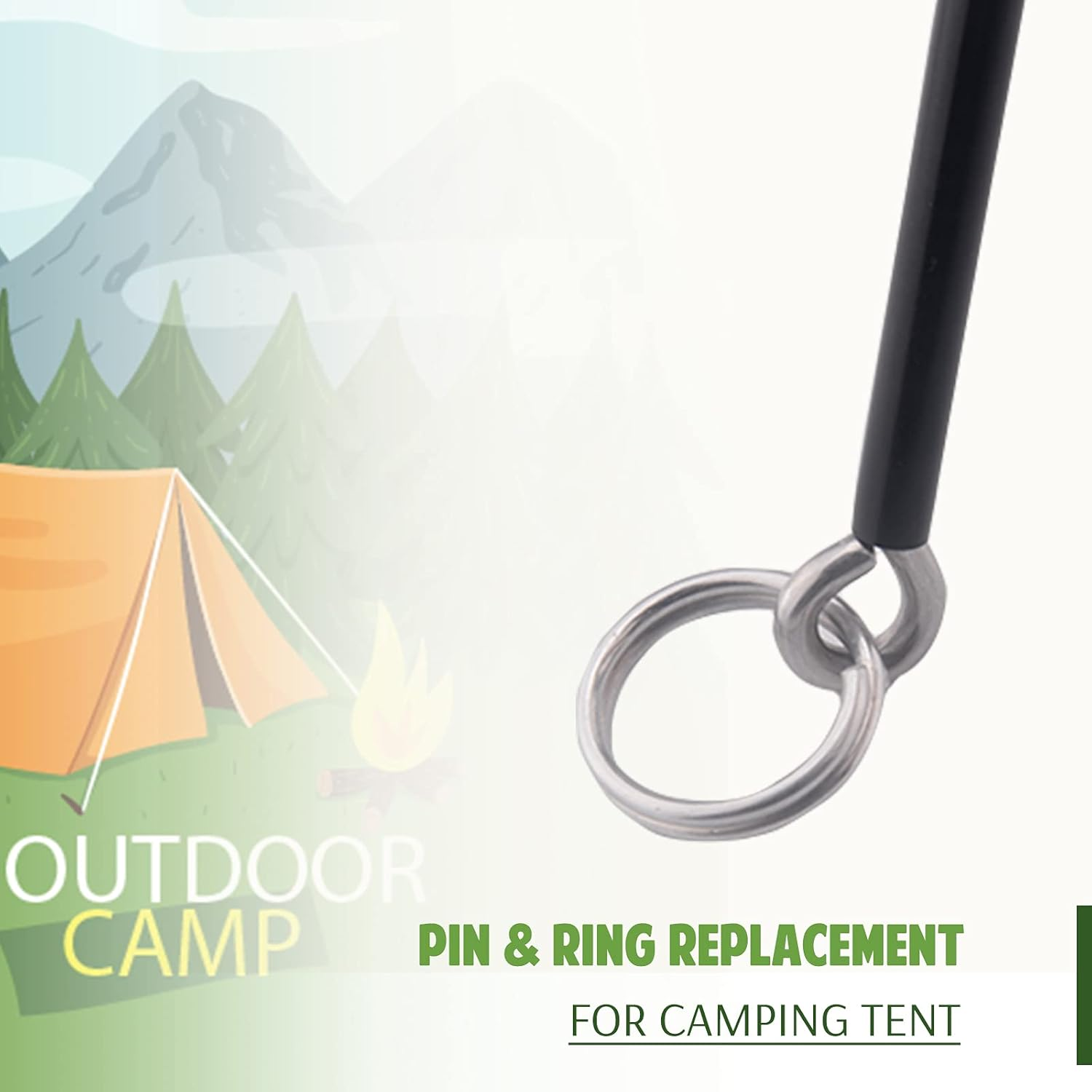 BRILLIANCE4U Tent Pin & Ring Replacement, Pole Connectors, Aluminum Rings, Building Tool, Accessories 5 Pack image number 1