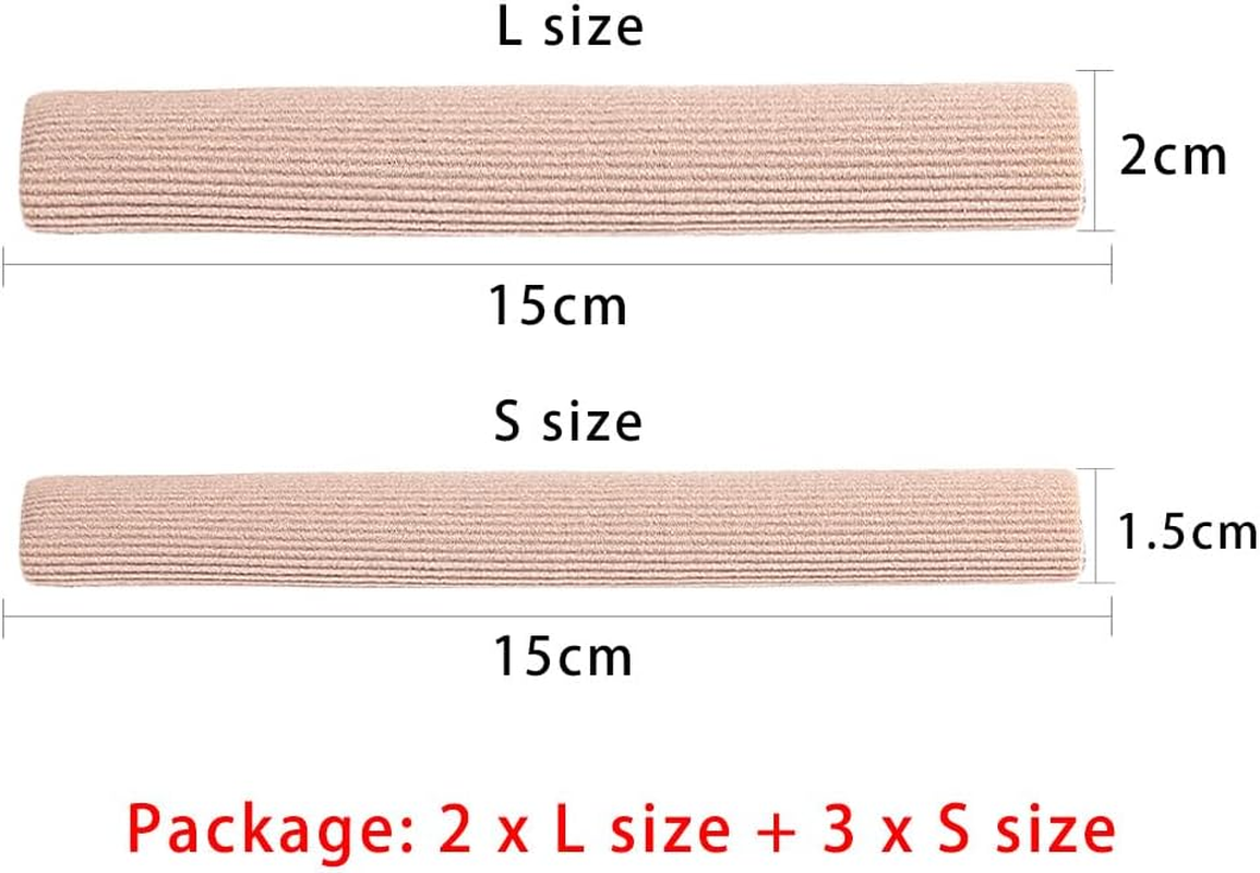 5 Pcs Toe Tubes, Toe Cushion Tube Soft Gel Corn Pads Protectors Relieve for Corns, Blisters, Calluses, Toes and Fingers Separators Protectors for Men and Women Toe Health image number 5