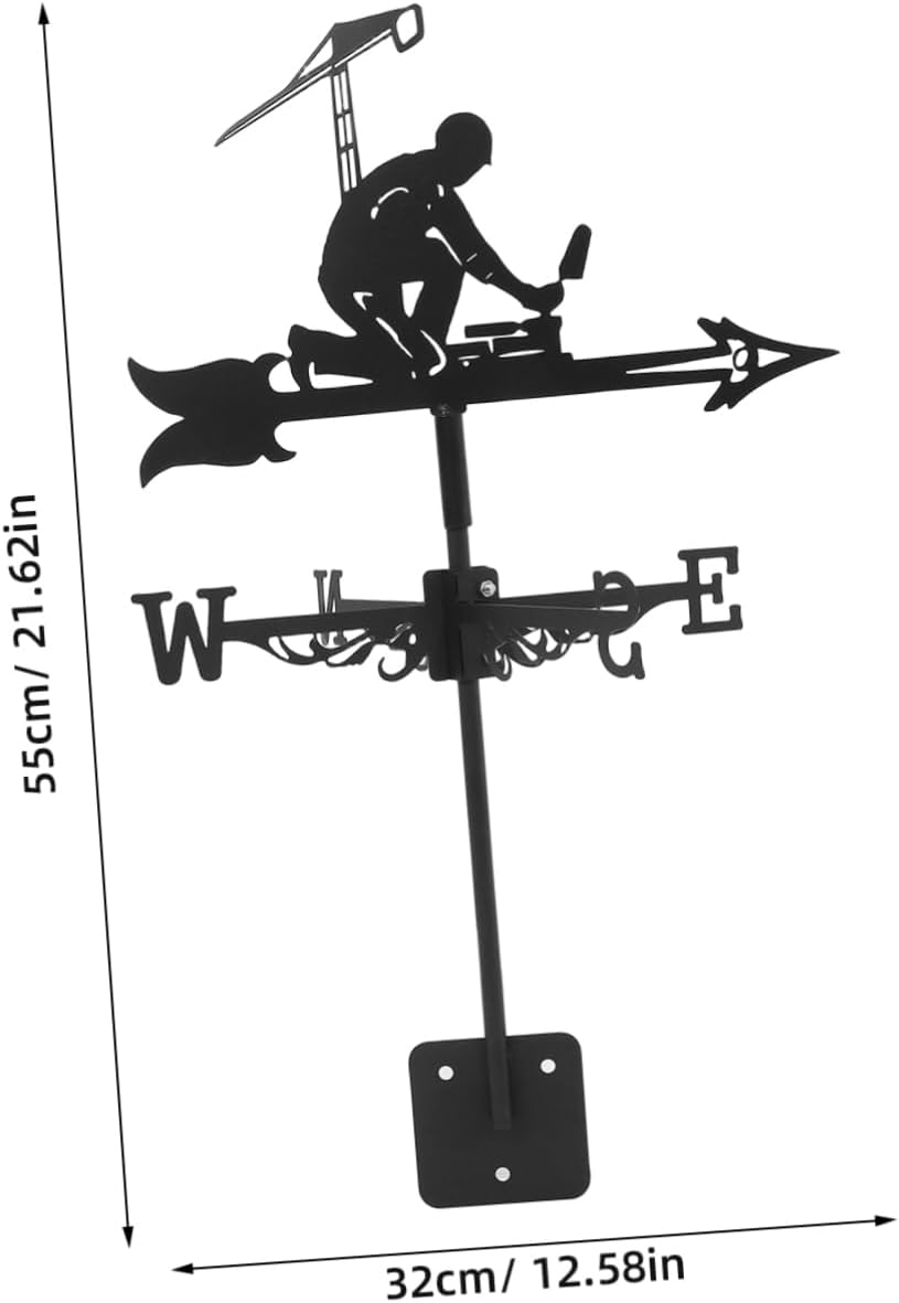 KONTONTY Wind Vane Large Wind Sock Wind Spinner Wind Indicator Wind Direction Measuring Instrument Roof Wind Direction Indicator for Garden Courtyard Roof Decoration Rooftop Vane image number 1