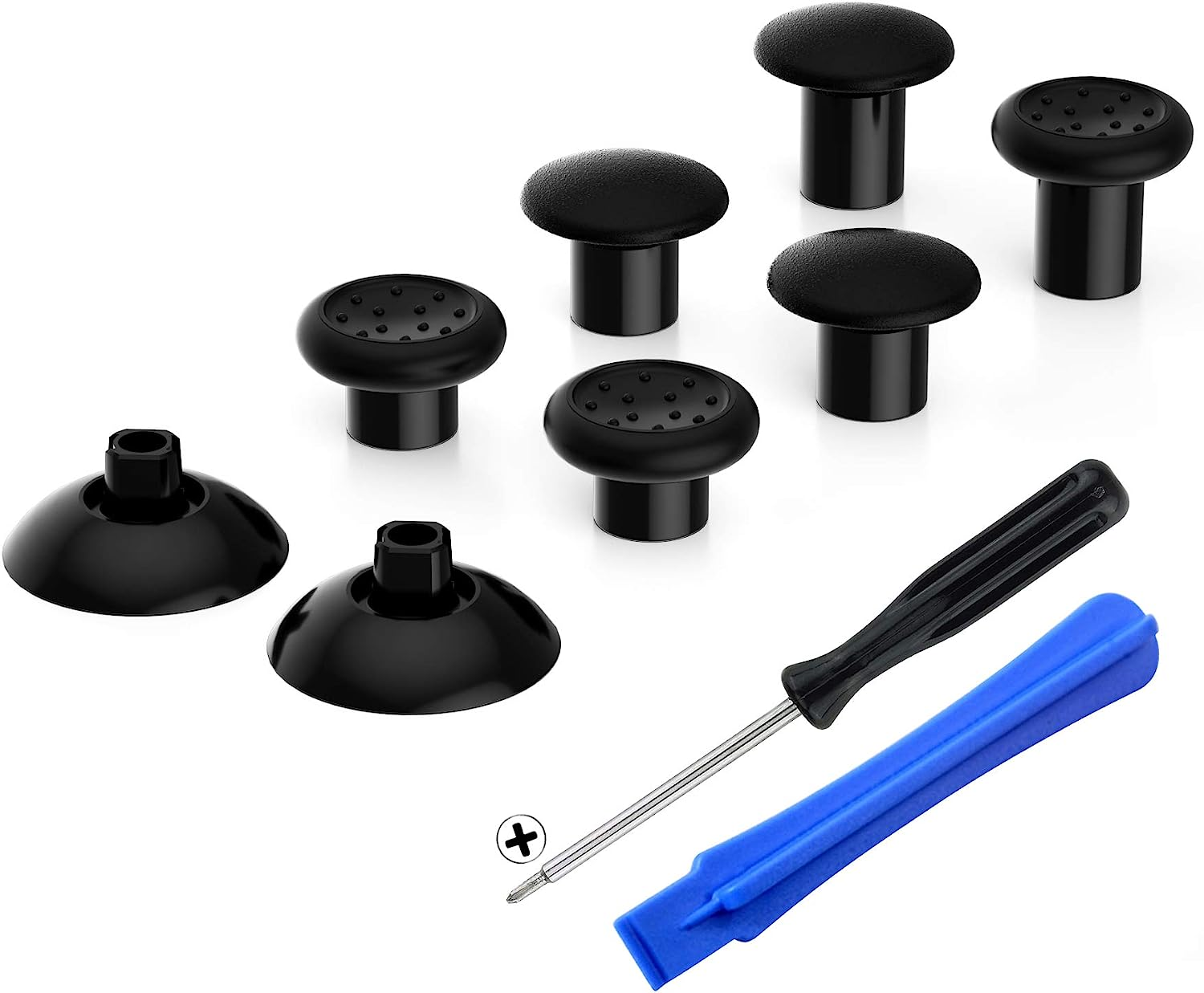 Extremerate Thumbsgear Interchangeable Ergonomic Thumbstick for PS5 Controller, for PS4 All Model Controller - 3 Height Domed and Concave Grips Adjustable Joystick - Carmine Red