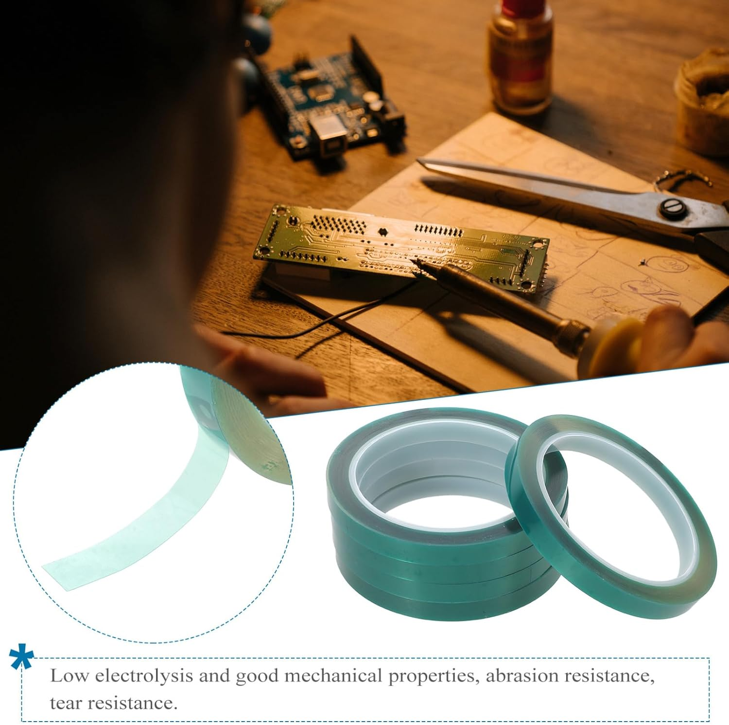 GLEAVI 5Rolls High Temperature Resistant Sublimation Masking Tape Pet Material for Projects Versatile Usage Easy to Cut for Heat Transfer Applications image number 5