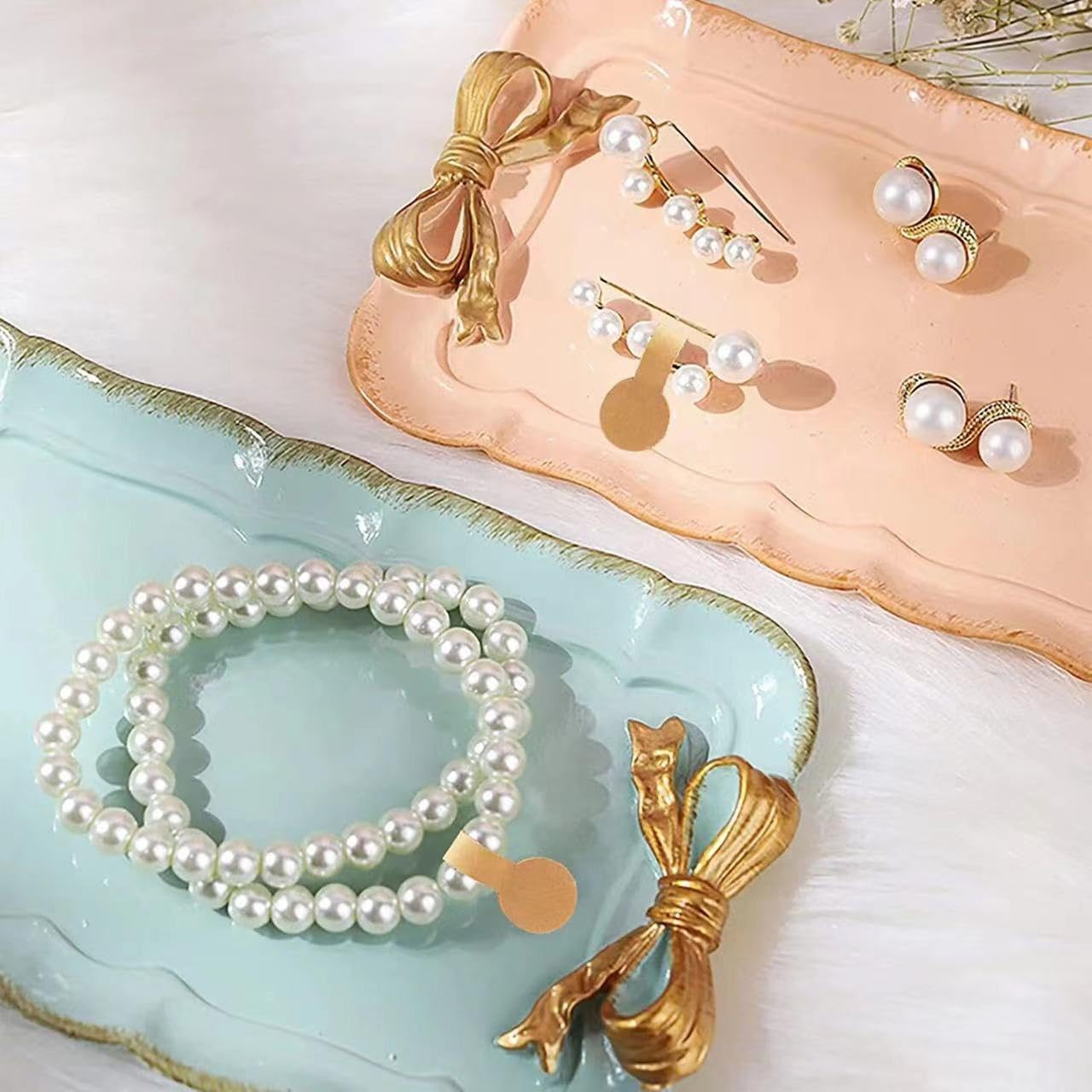 4 Rolls Jewelry Price Tags Stickers,Round Jewelry Price Tag Stickers Short Dumbbell Self Adhesive Blank Tags Labels,Jewelry Price Tags Stickers Blank Jewelry Tags for Earring Necklace Bracelet (Brown) - Brown image number 4