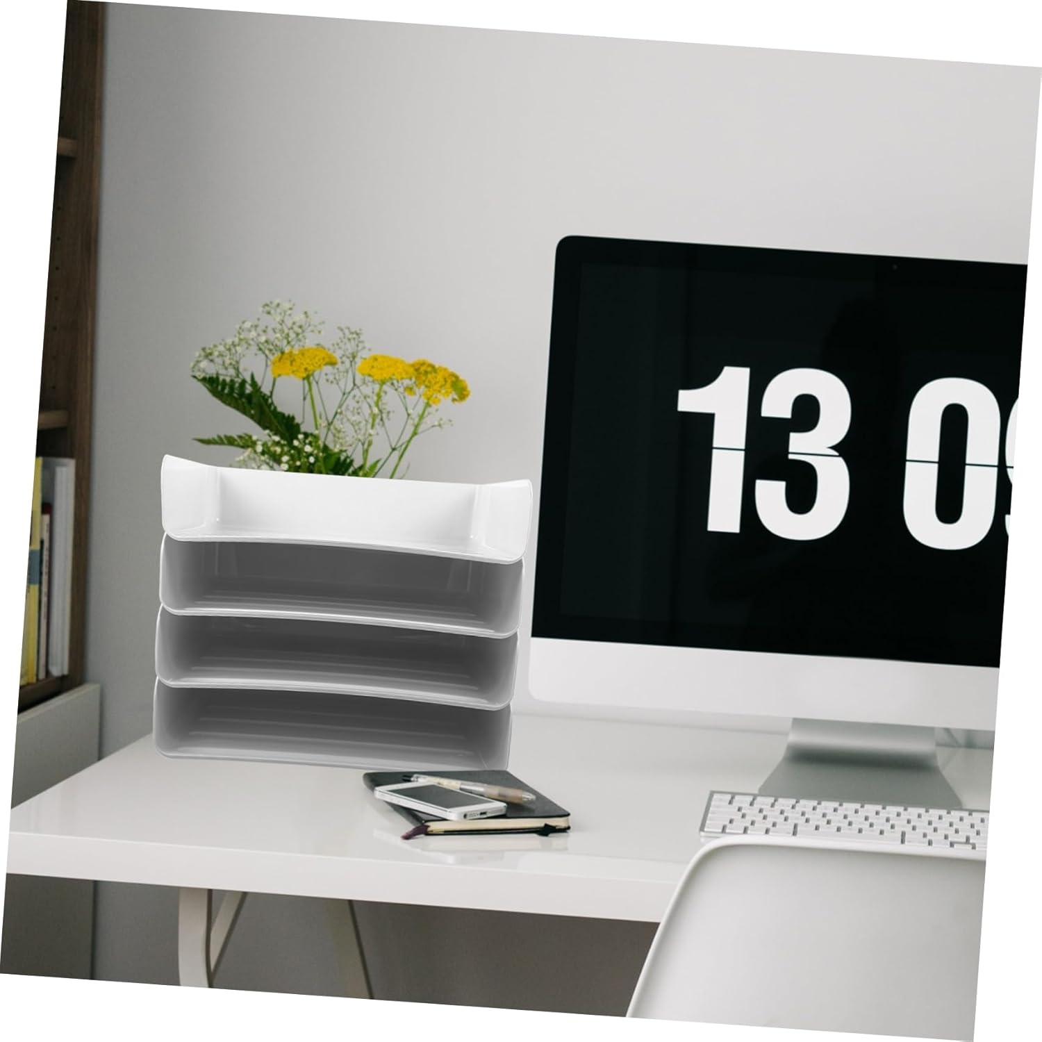 Jojofuny Desk File Organizer Paper Tray Organizer Modern Design Paper Storage for Office Home