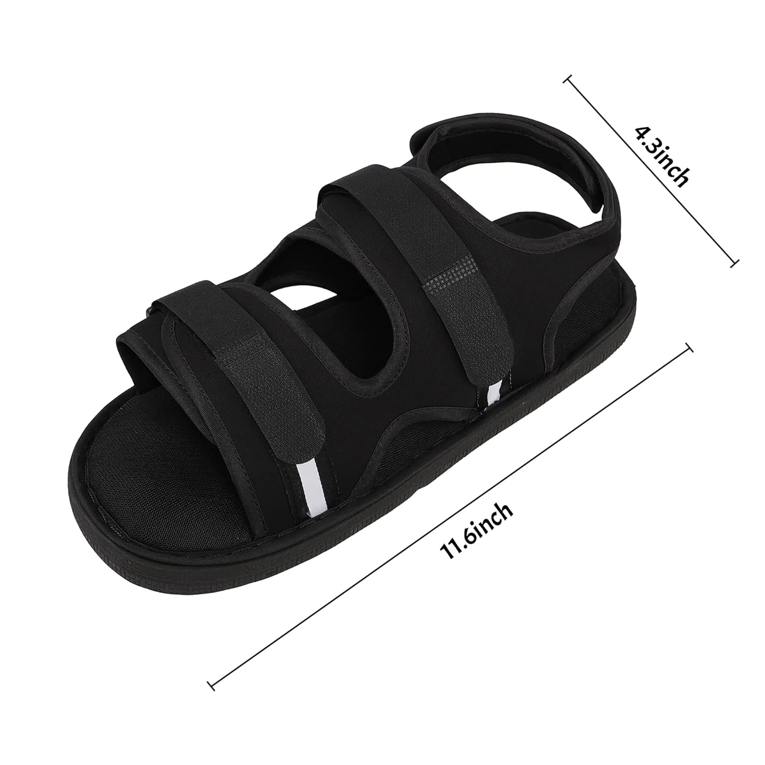 GREUS Post Op Shoe with Waterproof Leg Cast Cover, Adjustable Walking Boot Recovery Plaster Cover Medical for Foot Injuries Sprained Ankle Broken Toe Surgery Kids Women Men Black X-Large image number 5