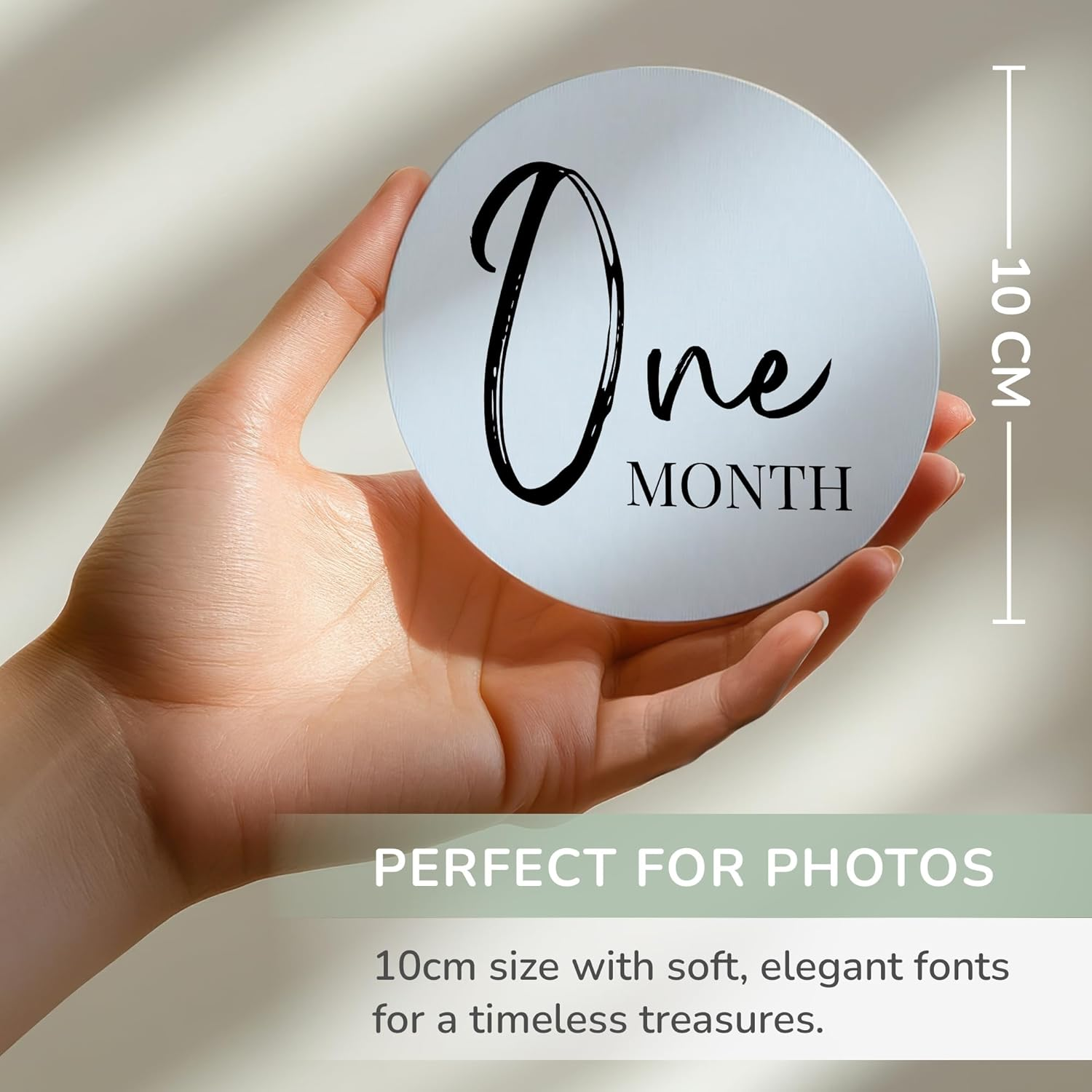 Baby Milestone Cards &ndash; 7 Double-Sided Milestone Baby Cards Signs for Monthly Photos &ndash; Gender Neutral Newborn Baby Gifts &ndash; Tear-Resistant Keepsake Baby Milestone Discs (0&ndash;12 Months)