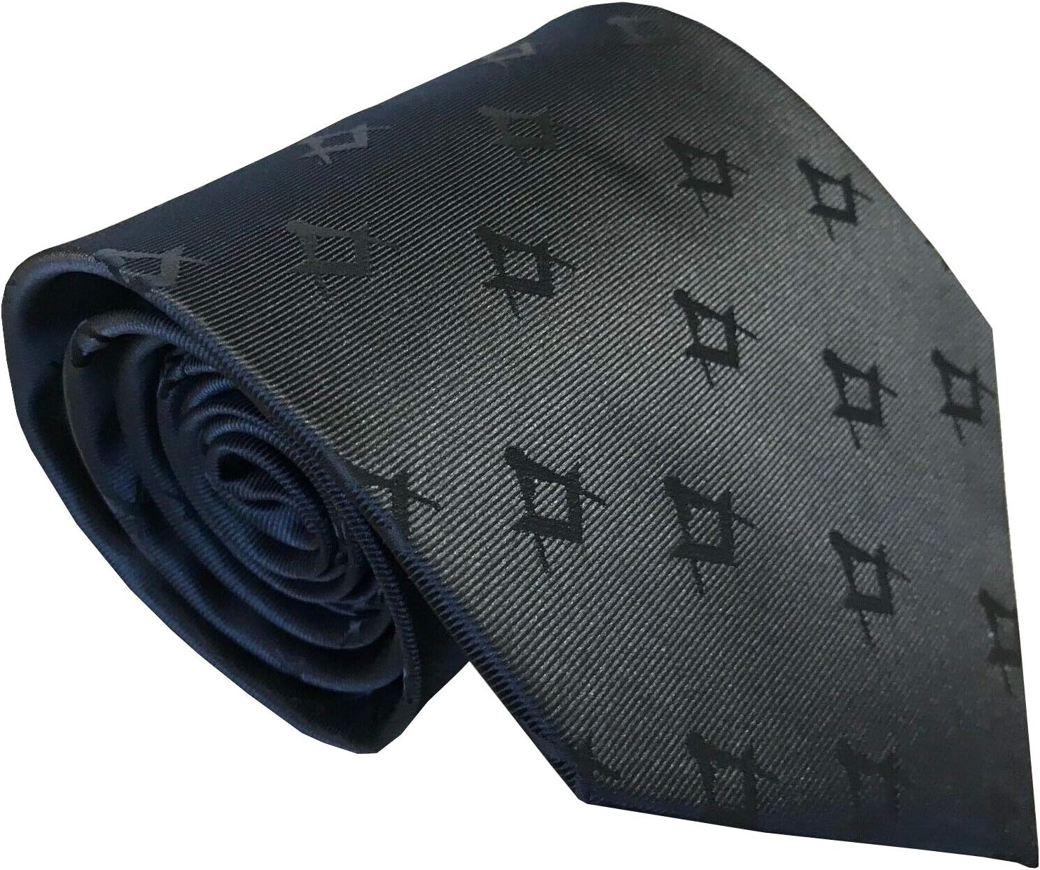 Freemasons Masonic Black Woven Neck Tie, Black, Standard Tie Length: 57 Inches image number 1