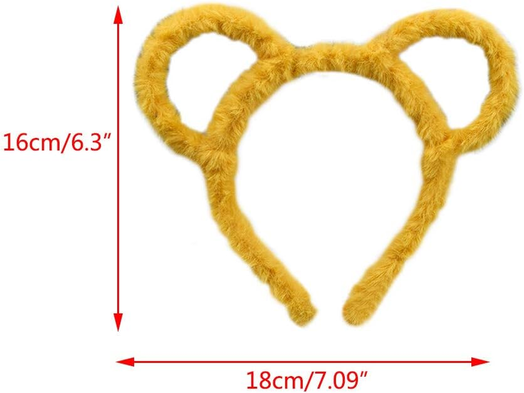 Oilmal Women Winter Thick Plush Headband round Mouse Bear Ears Makeup Headband Bandana image number 6