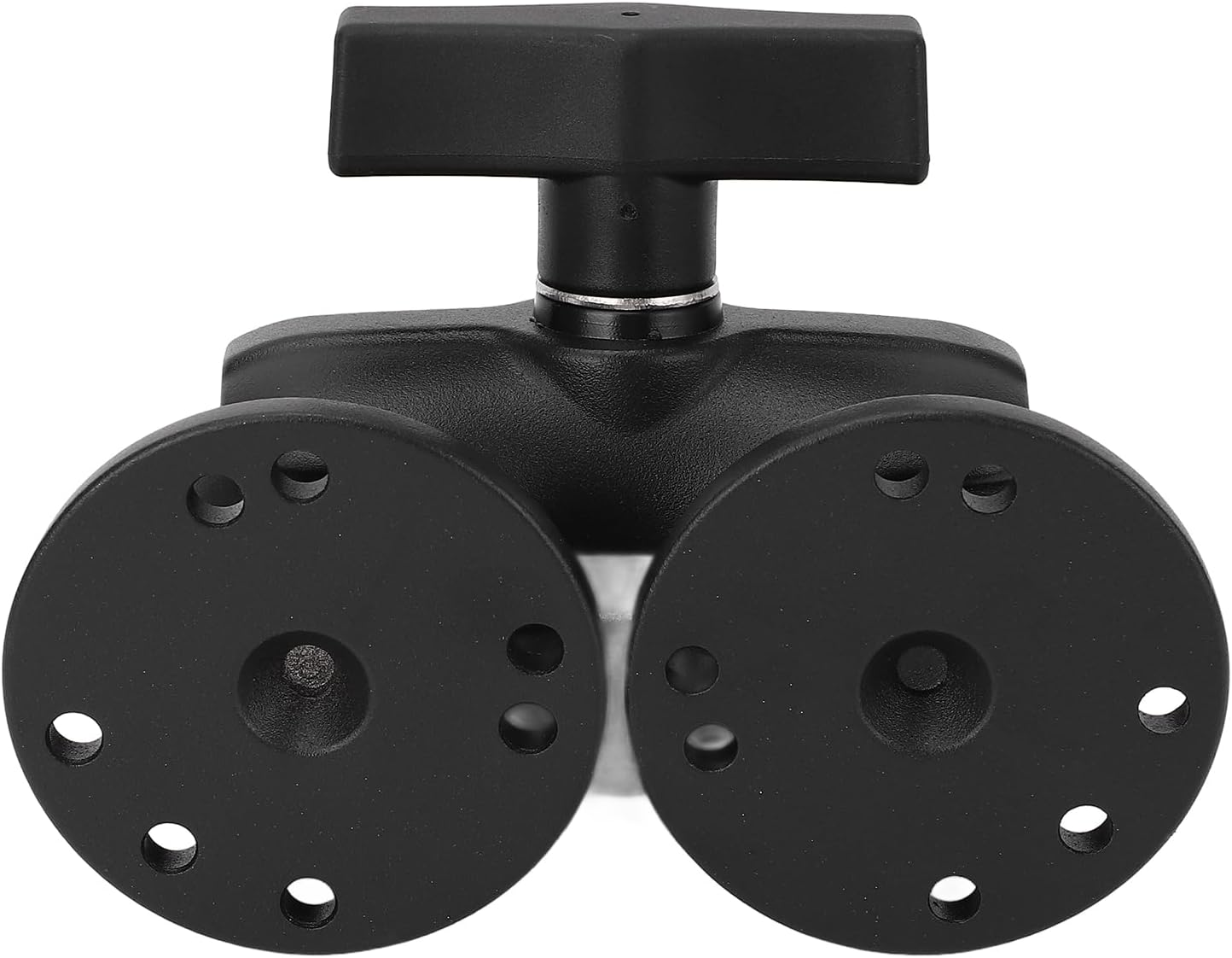 Truck Holder Mount, Aluminum 1.5 Inches Double Ball Mount with 2 round Plates, Heavy Duty Double Socket Arm with 1.5 Inches / 38Mm / C Size Ball for Drill-Down Mounting