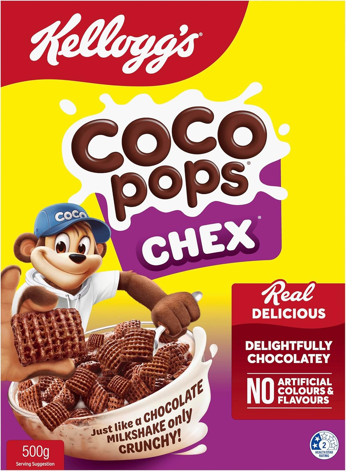 Kellogg'S Coco Pops Chex Chocolatey Breakfast Cereal, 500G image number 3