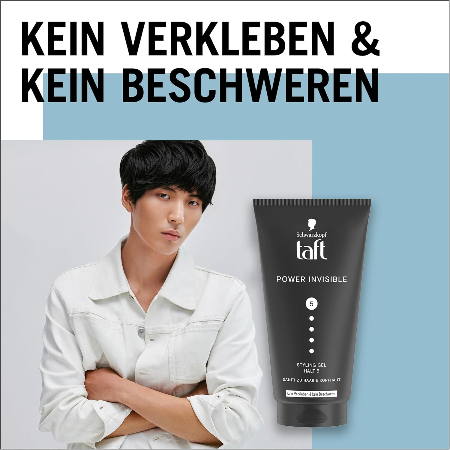 Schwarzkopf TAFT Gel Power Invisible Styling (150 Ml), Hair Gel without Gluing and Weighting, Gentle on Hair and Scalp, Vegan, Hair Styling Gel image number 1