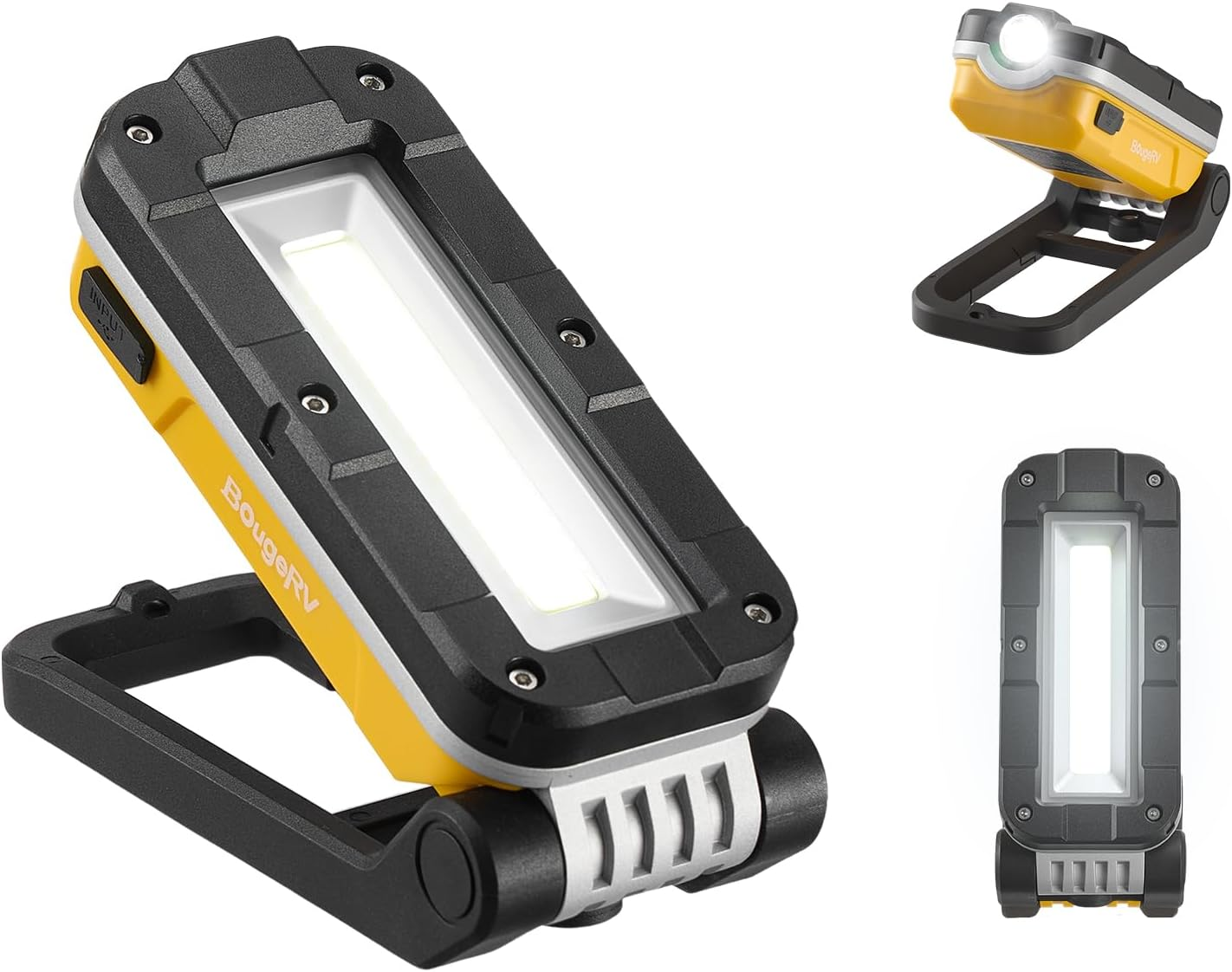 Bougerv WL01 Work Light Rechargeable, 1100 Lumens Magnetic Torch, Portable Inspection Light with 180&deg; Rotating Stand & Hook, Multiple Lighting Modes for Car Repair, Camping, Outdoor, Emergency image number 2