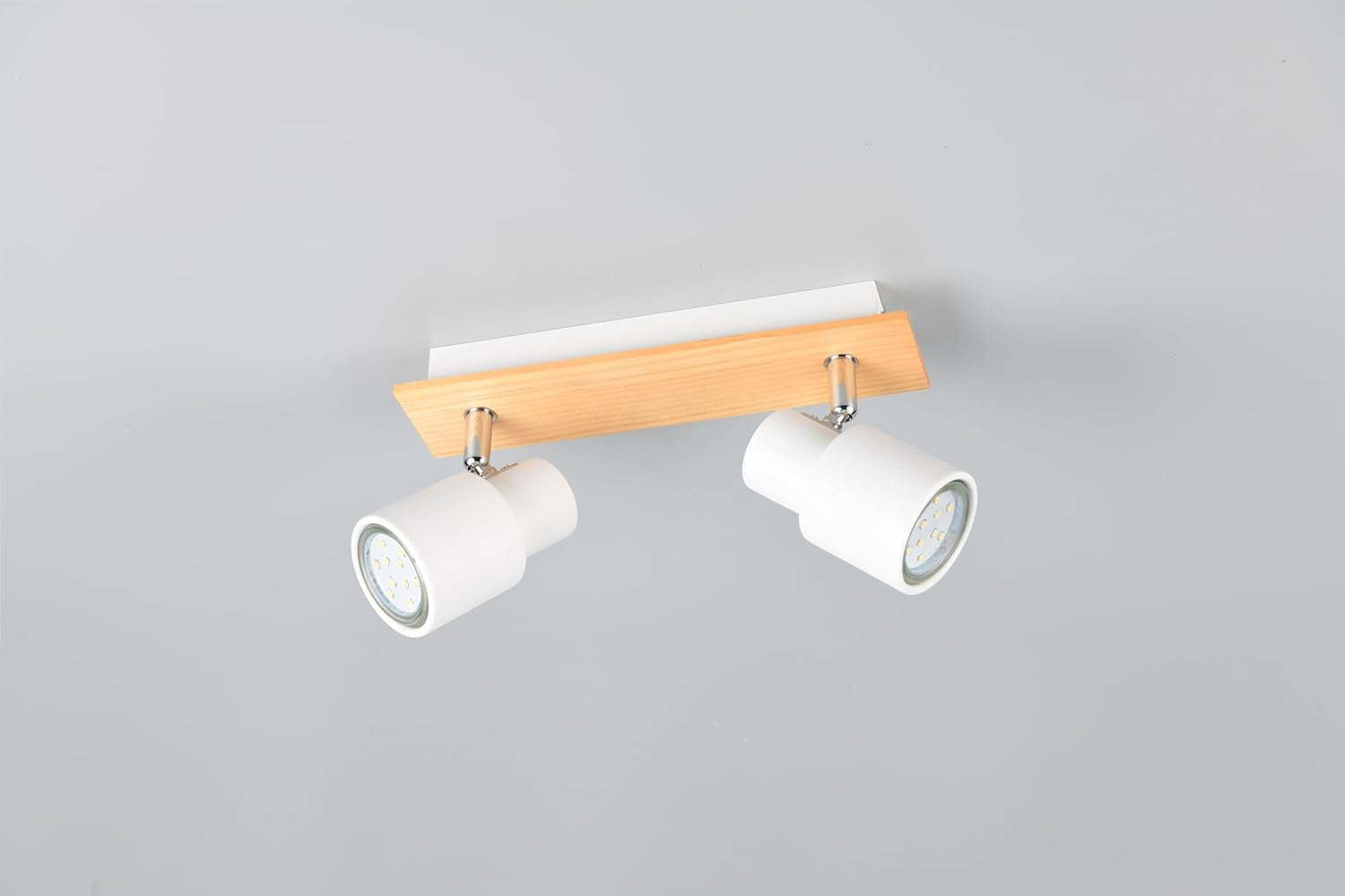 Reality Leuchten Pierre R81982031 Spotlight Metal White Matt Wood Untreated Excl. 1X GU10 image number 6