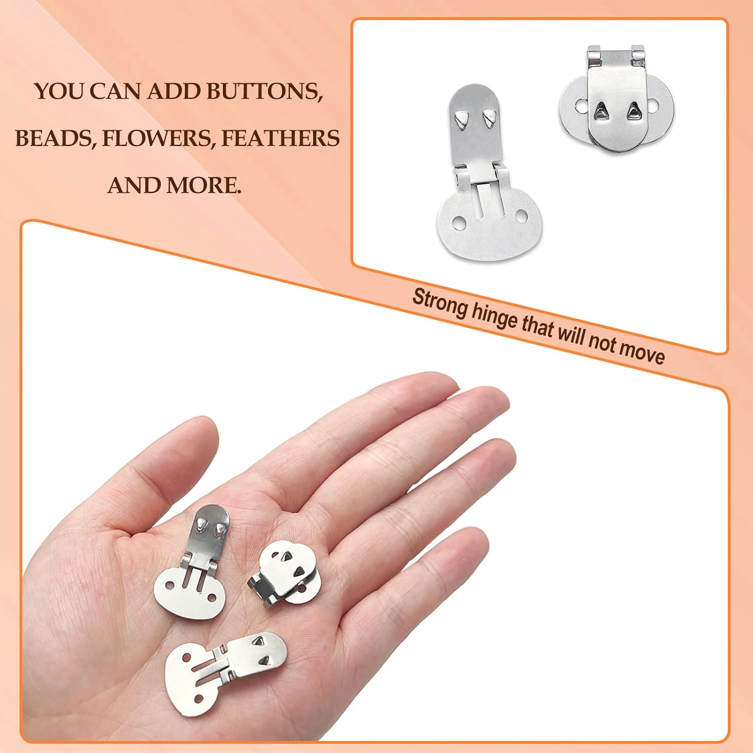 Shoe Clips 30 Pcs Stainless Steel Blank Shoe Clips Silver Metal Shoe Clamps Flat Decorative Shoe Buckles for DIY Craft Projects image number 5