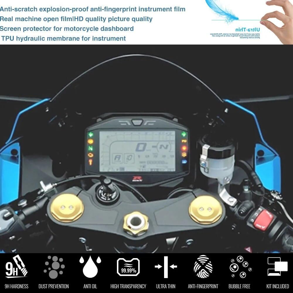 DEMUR Motorcycle Accessories Cluster Scratch Protection Film Screen Protector for SUZUKI GSXR1000 GSX-R1000 GSX-R 1000 GSXR 2017 2018 Dashboard Screen Protector image number 6