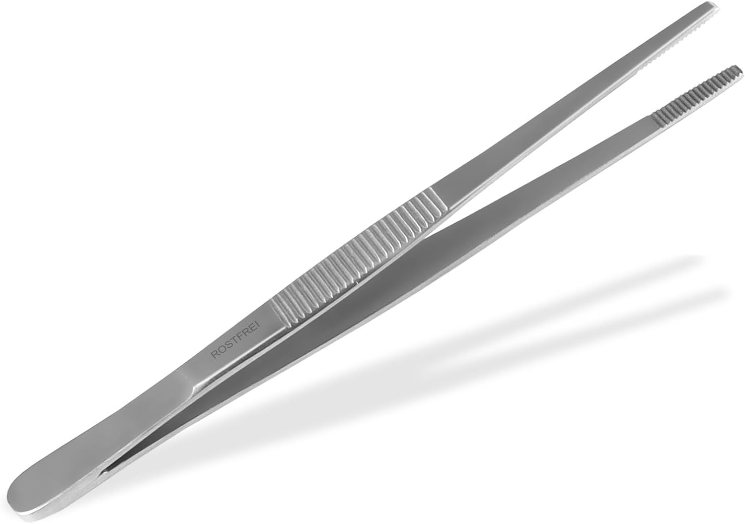 Straight Tweezers 12.5 Cm with Inner Teeth Made of Stainless Steel image number 3