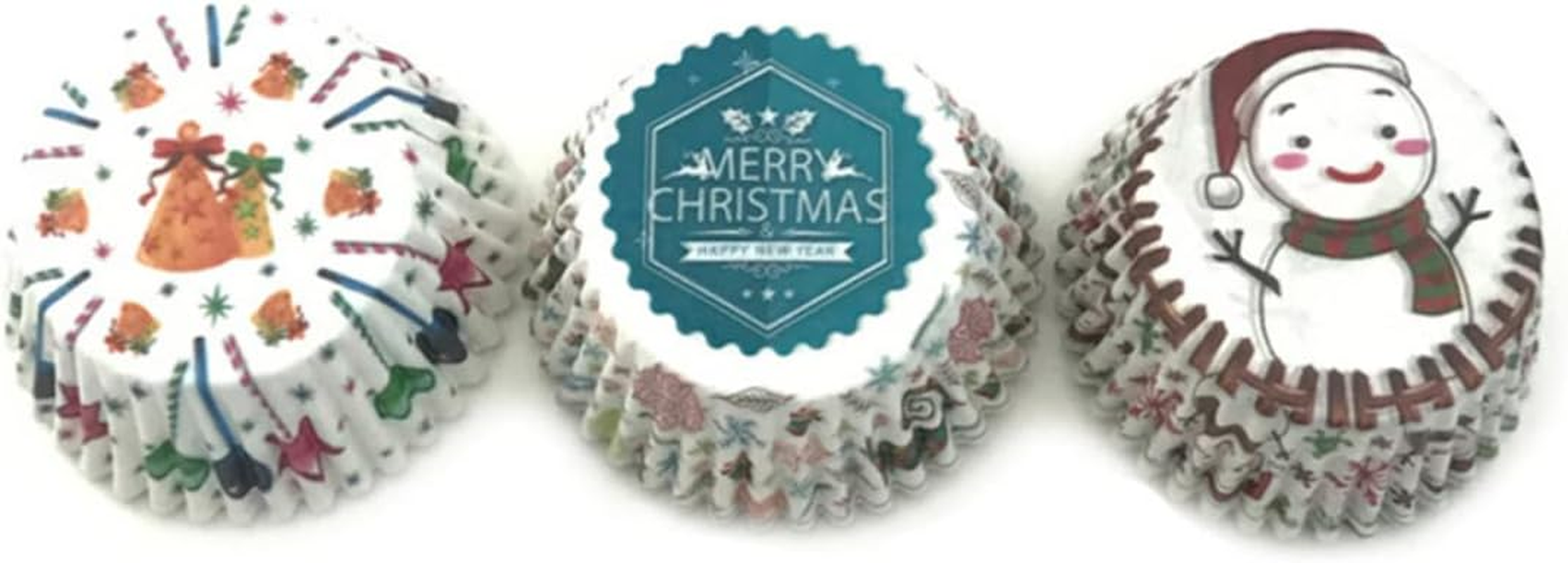 STOBAZA 100PCS Christmas Cake Cup Cupcake Wrappers Paper Muffin Liners Food Grade Soybean Ink image number 6