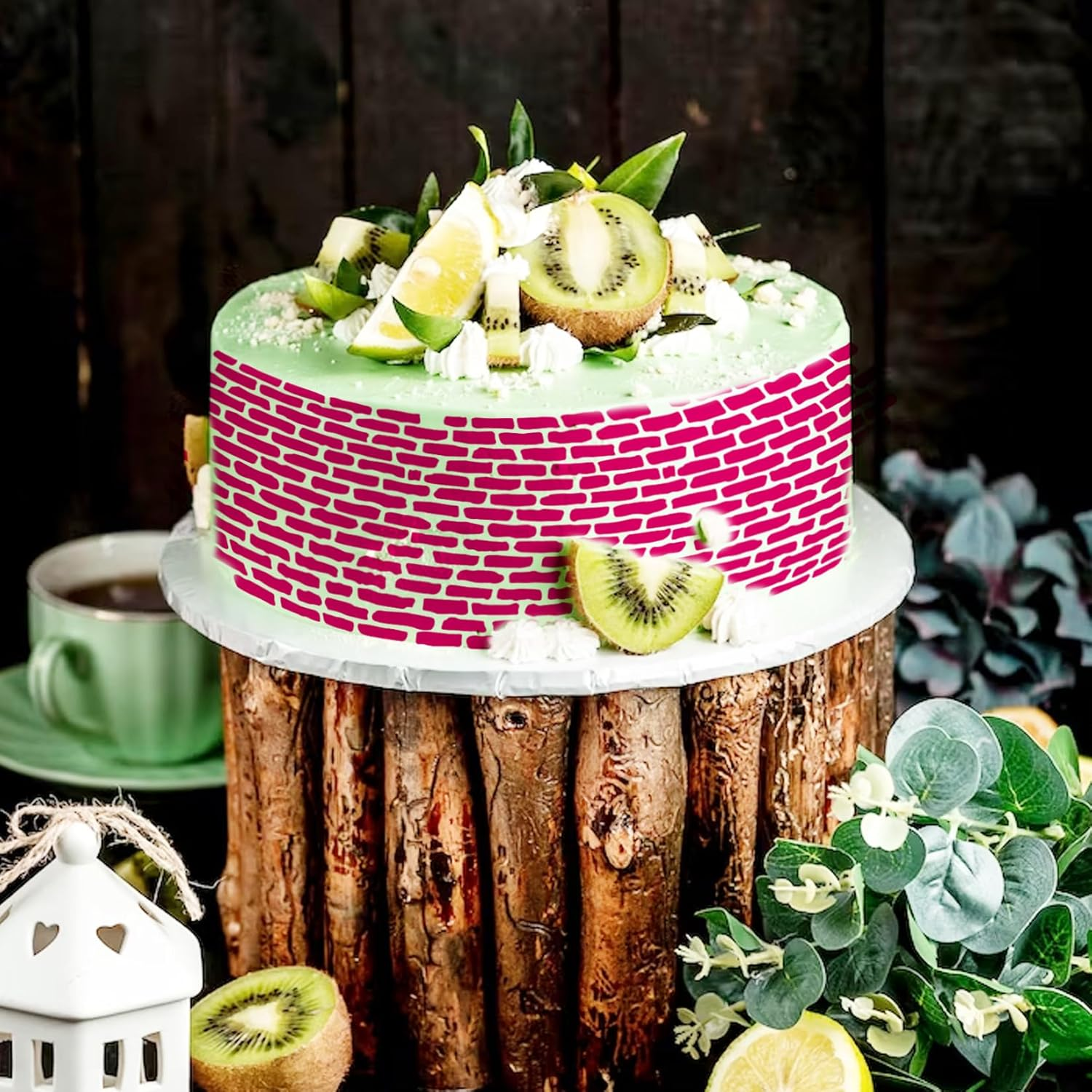 Cubist Stencils for Crafts Reusable 6 X 6 Inch Texture Mixed Media Burlap Art Painting on Wood Wall Canvas Brick Layered Pattern Paint Art Stencils for Card Making (16Pcs Cubist)