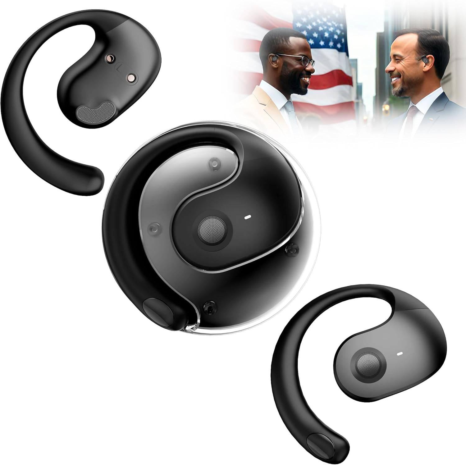 Xmenha Ai Language Translator Earbuds Translation Real Time Translating over Ear Earbuds Earpiece Earbud Translator Translation Ai Headphones