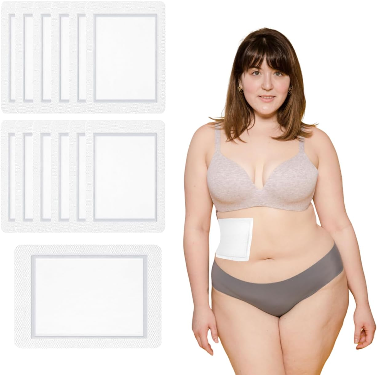 RYAOLFLY 12 PCS Self-Adhesive Organic Castor Oil Pack Kit, Castor Oil Wrap for Stomach/Waist/Back, Oil-Leakproof & High-Absorbent Organic Cotton, Adhesive Castor Oil Wrap for Liver Detox image number 2