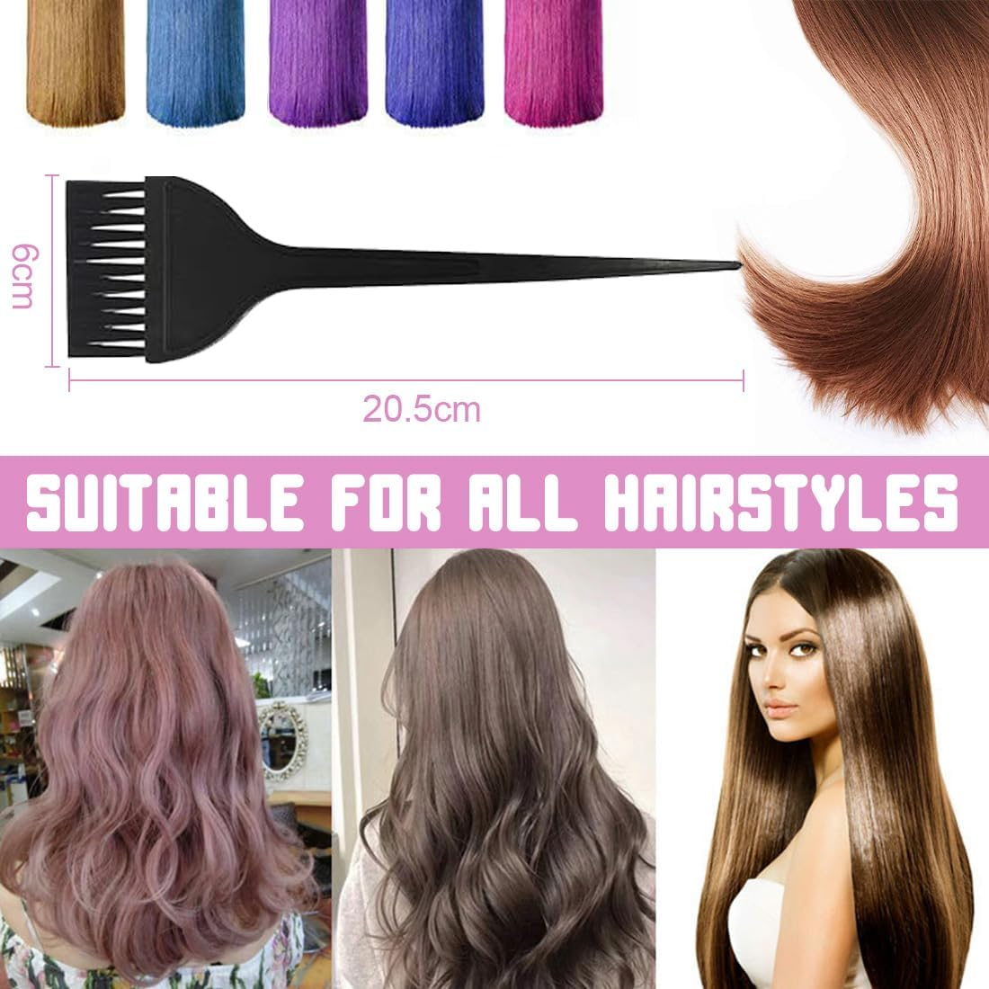 LAKJUOZ Hair Dye Brush Hair Dyeing Brush 2 Pieces Brush Hair Dyeing Hair Dye Comb Brushes Hair Dye Brush Applicator Tools for Barbershop and Home Colouring image number 4