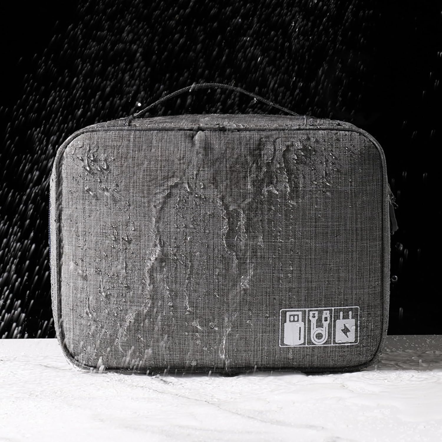 Beleeb Electronics Travel Organiser Case for USB, Power Bank, Ipad, Laptop, Earbuds, Memory Card, Power Cord and Other Small Essential Accessries, Oxford Fabric image number 5