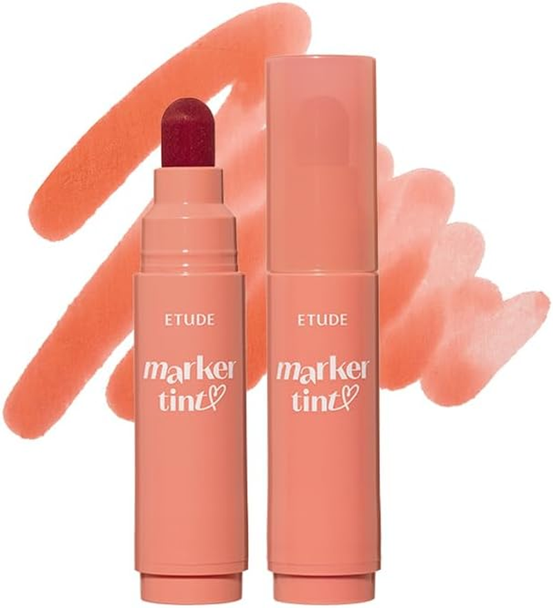 ETUDE Dear Darling Marker Tint #4 Mlik Strawberry (5G) | Hydrating & Long Lasting Lip Stain | High Pigmented Lip Maker with Easy Drawing Tip | Korean Lip Tint, Korean Makeup, Kbeauty