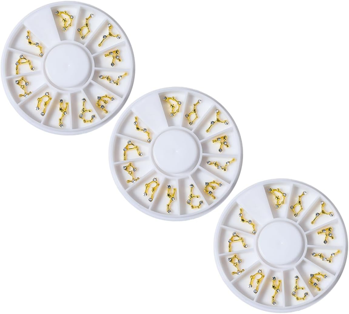 Beatifufu Zodiac Sign Nail Gems Diamond-Encrusted Alloy Nail Stickers Phone Case Decorations image number 4