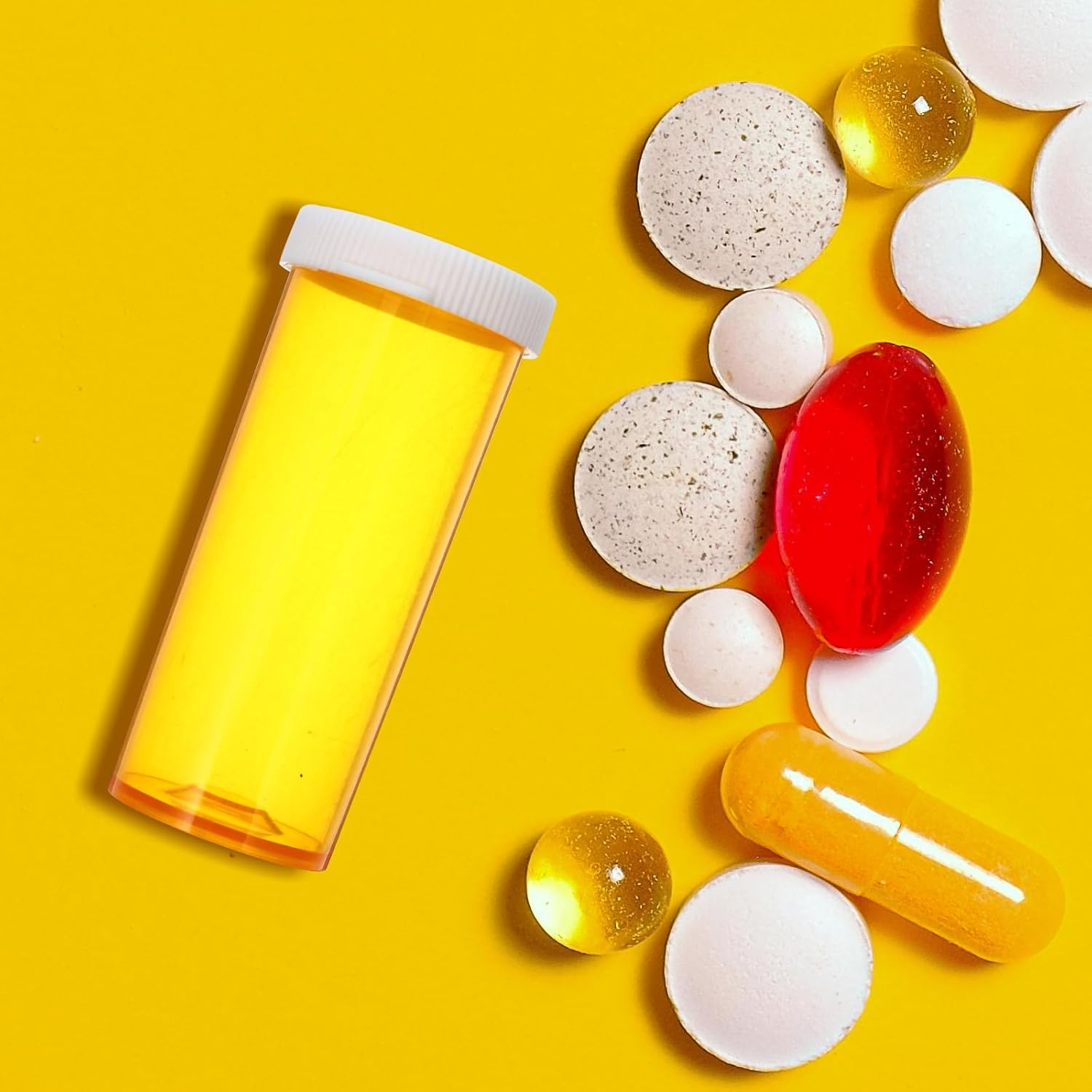 Healvian Empty Pill Bottles with Caps, 25Pcs Medication Vials, 8DR Plastic Medicine Containers, Clear Containers Pill Cases Organizers image number 5