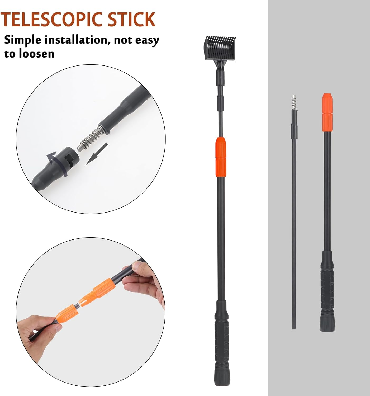 Coolty 6 in 1 Fish Tank Cleaner Aquarium Cleaning Tool with Long Telescopic Handle, Scraper, Fishing Net, Sponge Cleaning Brush, Sand Rake for Fish Tank Maintenance image number 1