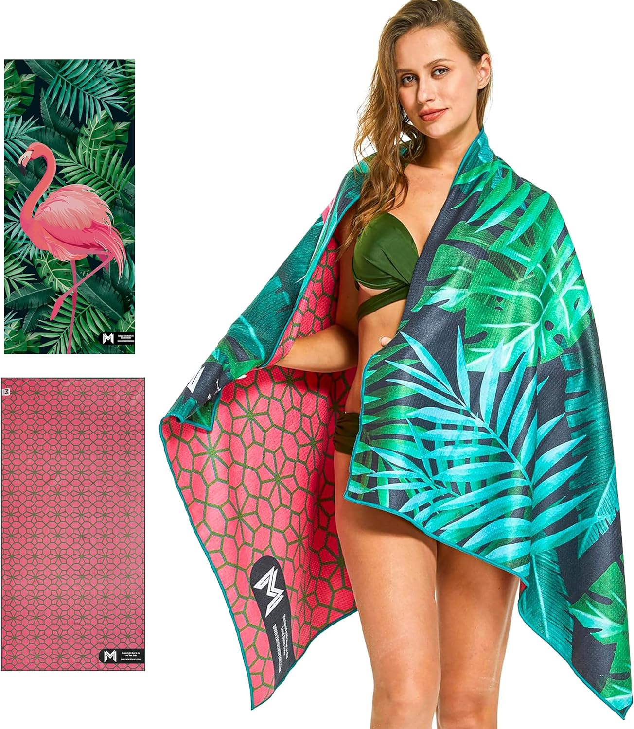 EMPULSE Sand-Free Beach Towel | Ultra-Absorbent & Quick-Drying | Premium Waffle Weave Feel | 160X80Cm | Lightweight & Compact &ndash; Ideal for Beach,Travel, Pool, & More! (Coastal CHILL)