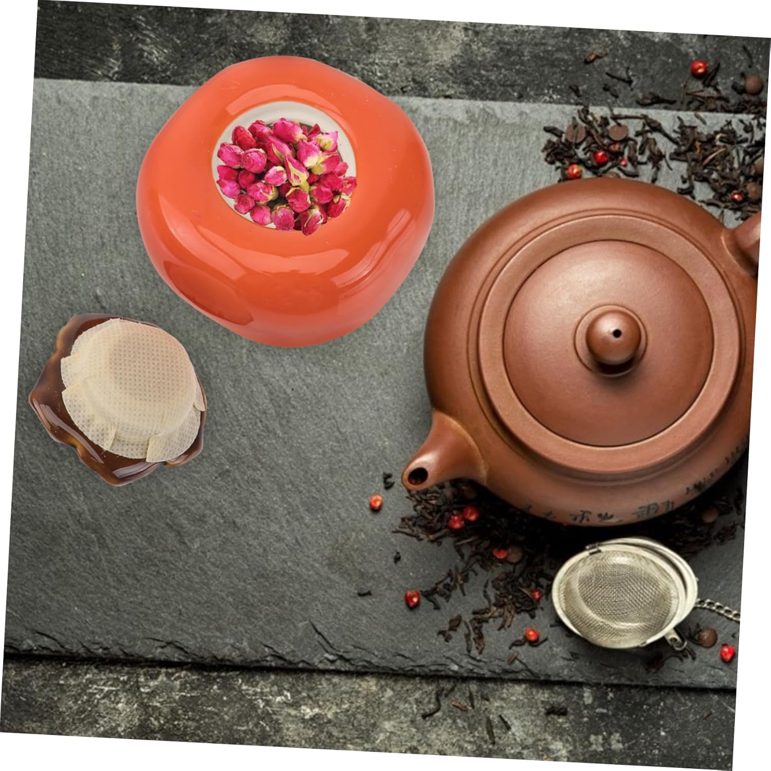 Mikinona Versatile Pumpkin Shape Tea Storage Sealed Jar for Dried Fruit Tea Sugar Storage Accessories Ideal for Home image number 6