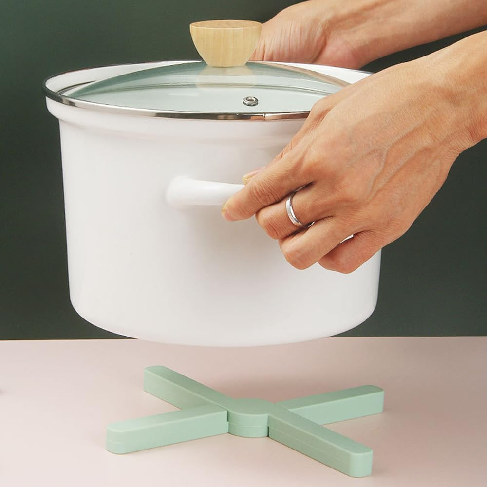 Tongke Foldable Silicone Trivets, Non-Slip Silicone Pot Holders Hot Pads Drying Mat Heat Resistant for Dishes, Hot Pots and Pans (Gray) - Orange image number 1