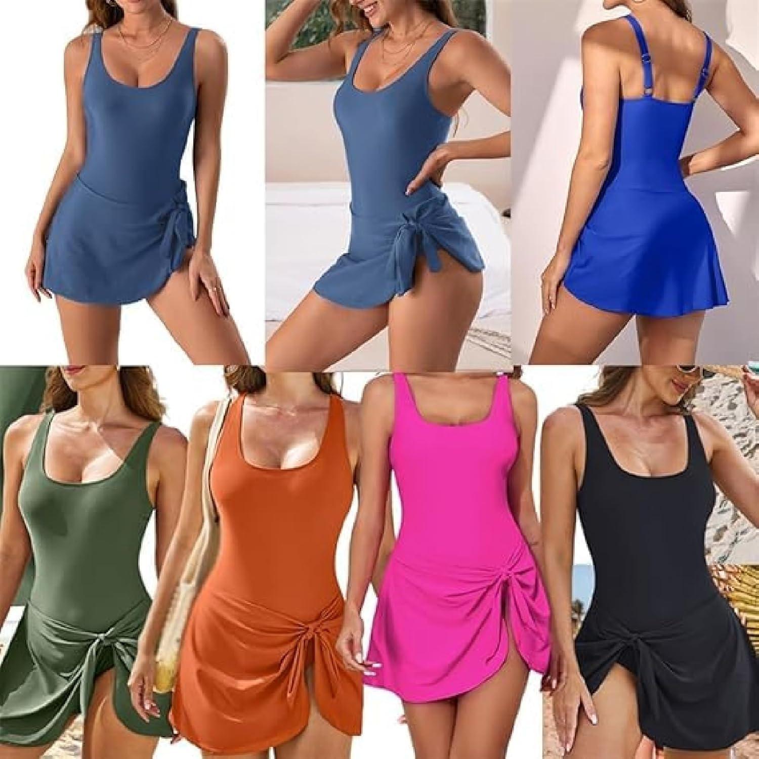 Outforeleso Swimsuit, Summer Seaside Trend Swimwear, Women'S Tummy Control Slim Fit plus Size Swimsuit image number 4