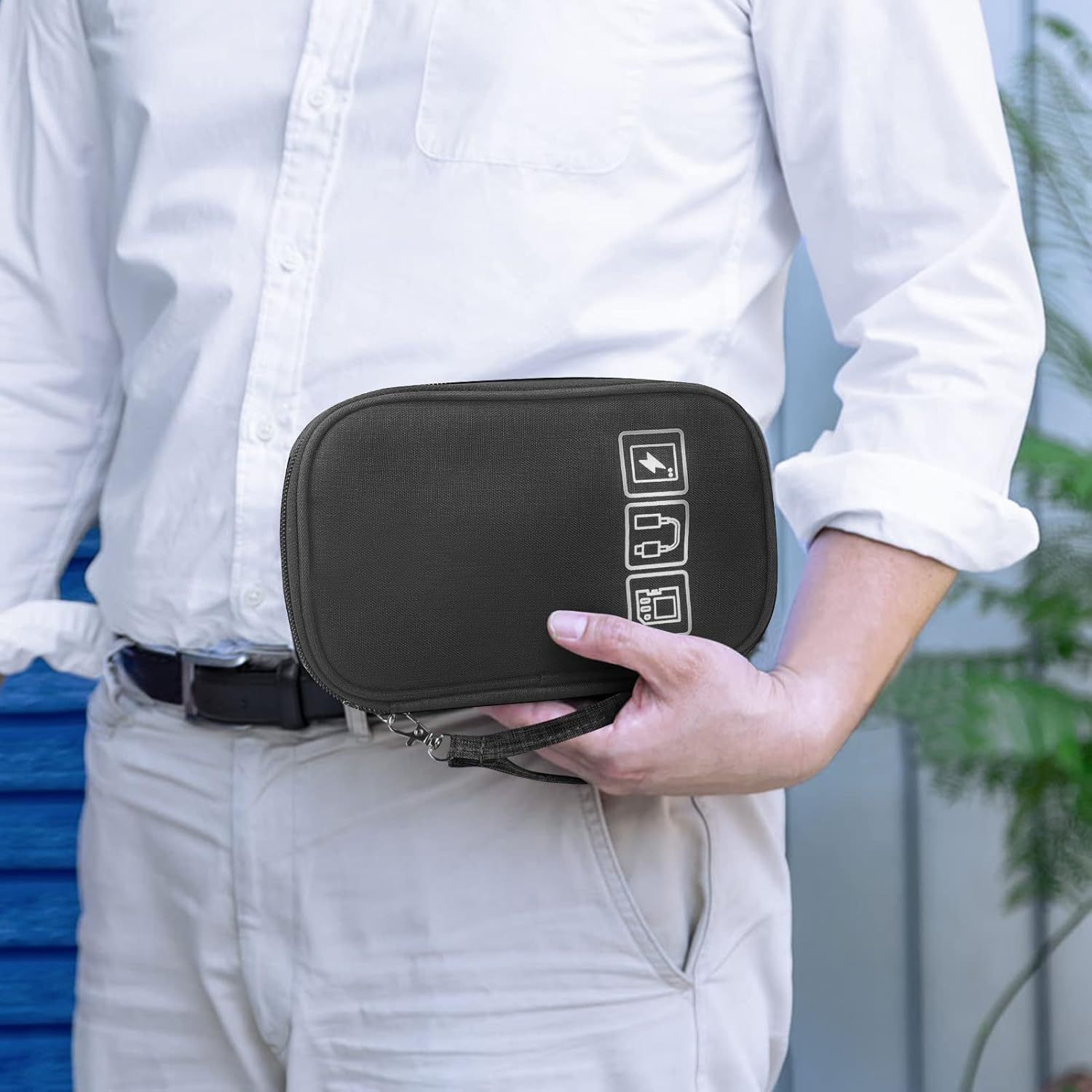 Electronic Organizer, 1 Pcs Small Cable Organizer Travel Case,All-In-One Electronics Accessories Cases for Cables, Chargers, Usb,Earphones, Portable Hard Drives, Power Banks,Black image number 5