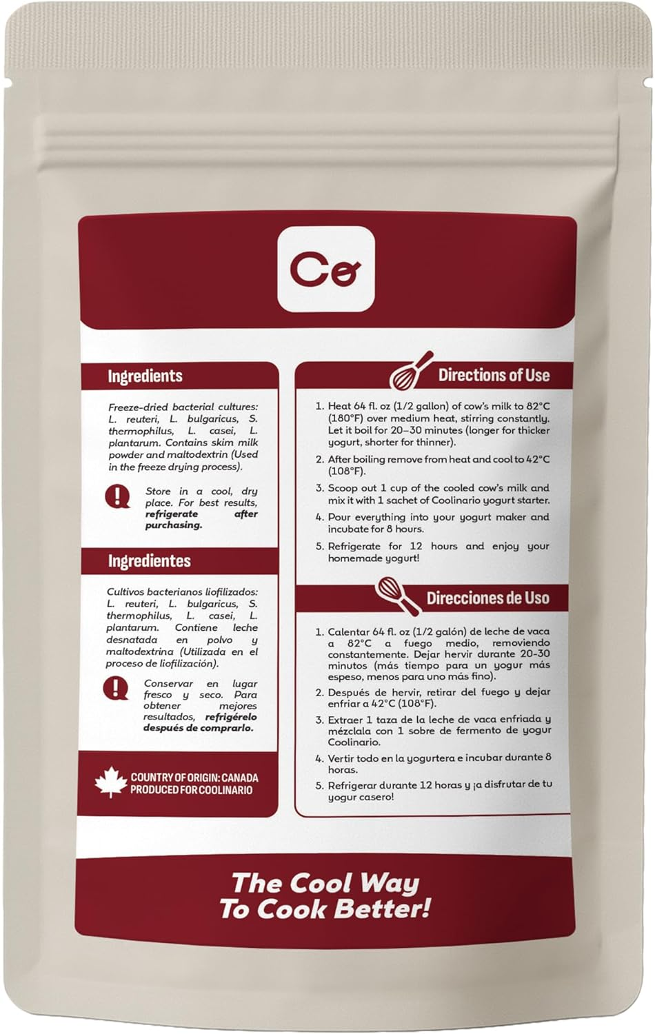 Coolinario L Reuteri Yogurt Starter (10-Pack, 1.5G Sachets) Yogurt Starter Culture with Lactobacillus Reuteri Probiotics | Creamy & Delicious | Non-Gmo, No Preservatives, Gluten Free image number 6