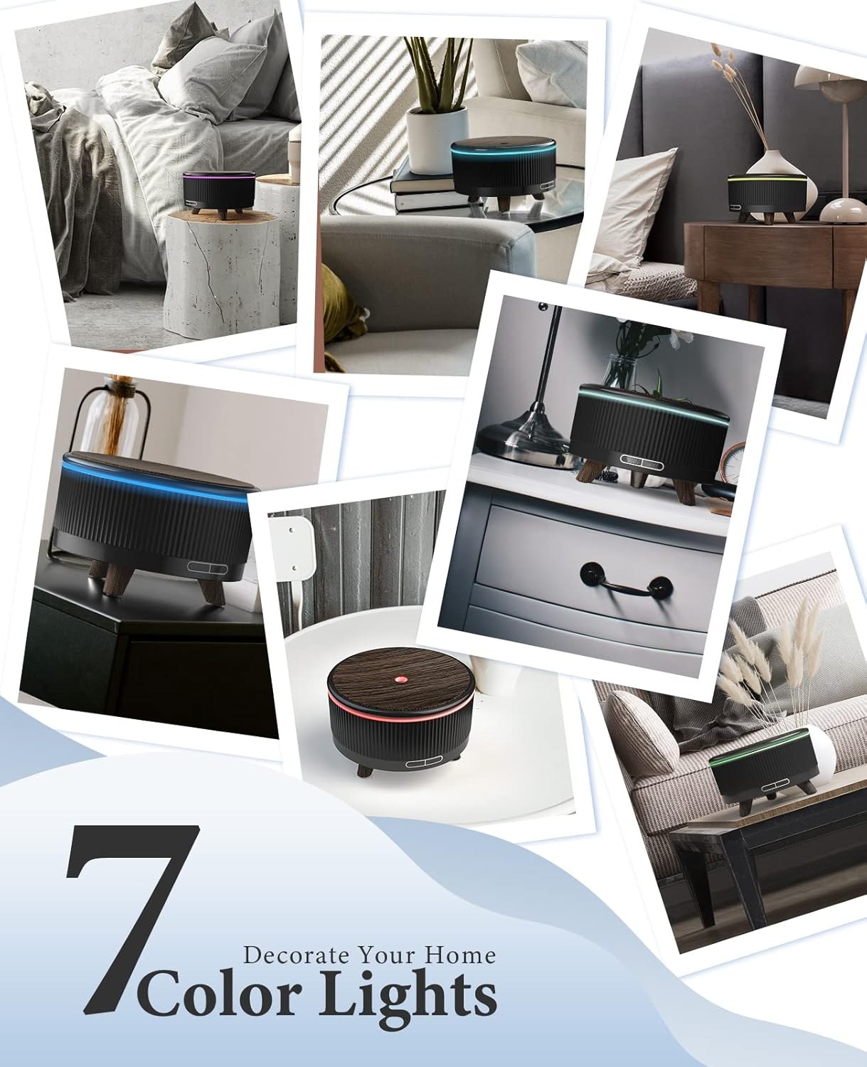 500Ml Essential Oil Diffusers for Home, Aromatherapy Diffuser, Room Aroma Diffuser, Scent Diffuser，Green - Ink Green image number 5