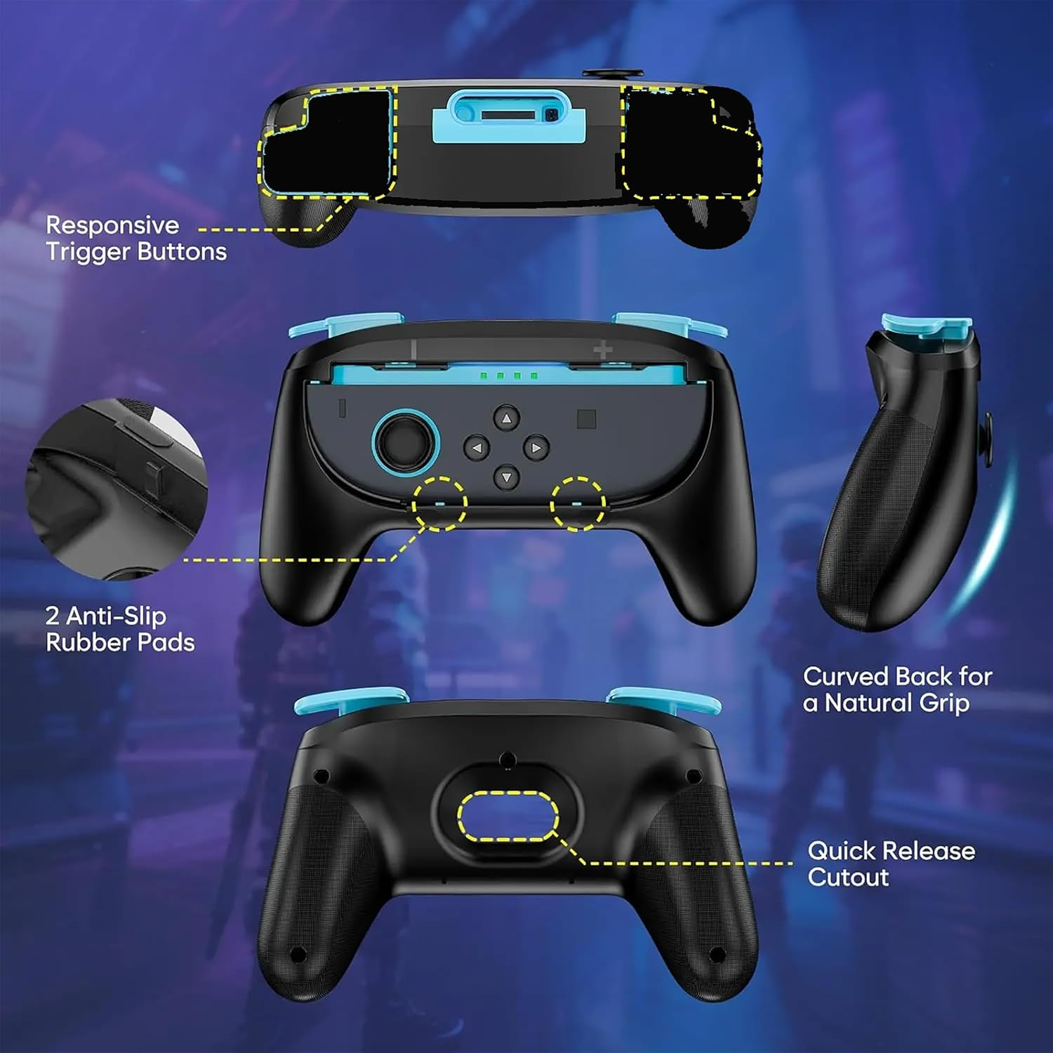 2 Pack Joy-Con Controller Hand Grips for Switch 2 Wear-Resistant Comfort Handles Holder for Switch 2 Controller Grip for Joy Cons 2 image number 6