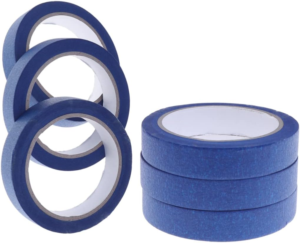 SEWACC 6Pcs High Temperature Resistant Rubber Color Separation Mark Tape Masking Tape for Painting Use Easy Application Uv Resistant Textured Paper image number 5