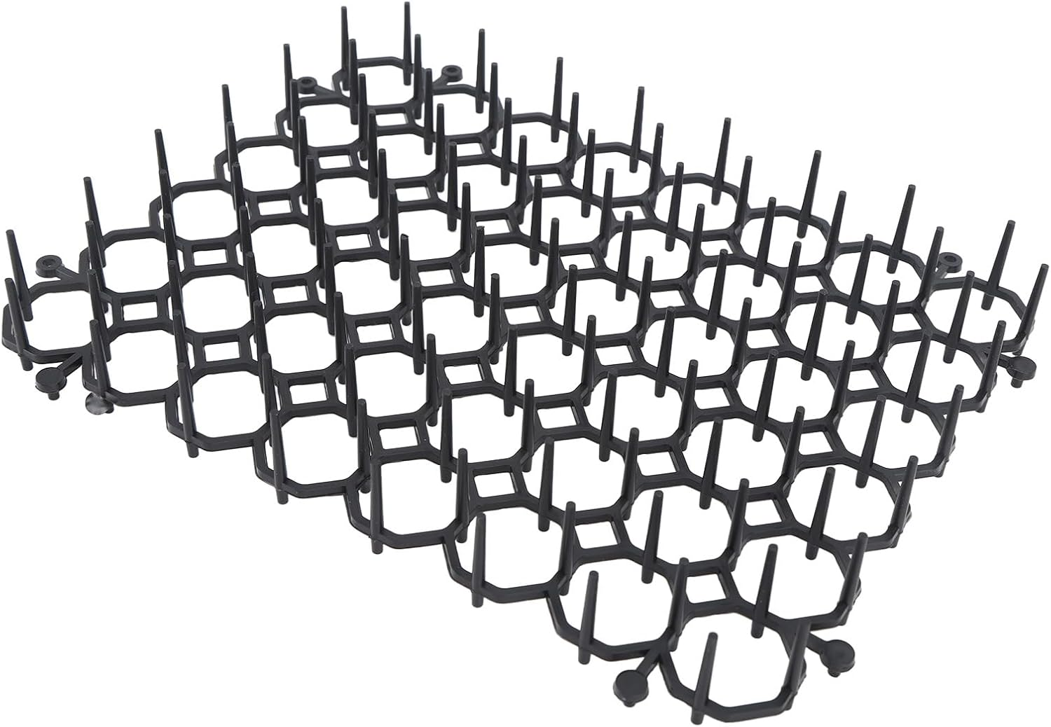 12Pcs Black Cat Deterrent Mat - 7.9X5.9X1.1In PP Deterrent Mat, No Harm to the Cat - Indoor Outdoor Humane Cat Repellent Fence for Keeping Away Cats Dogs Protecting Plants image number 1