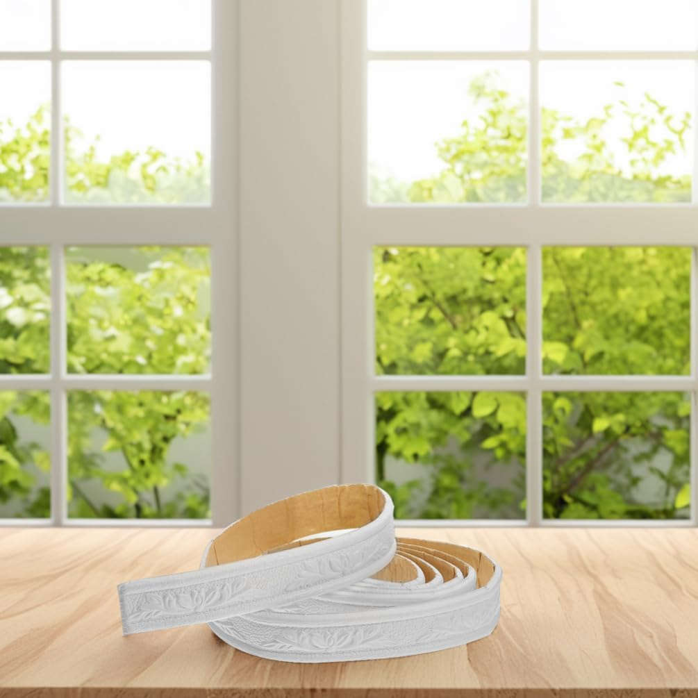 UKCOCO Peel and Stick Wall Molding : Crown Molding Peel and Stick Self-Adhesive Flexible Wall Trim for Mirror Frame Cabinet Border, 230X4X0.5Cm, 4 Rolls image number 6