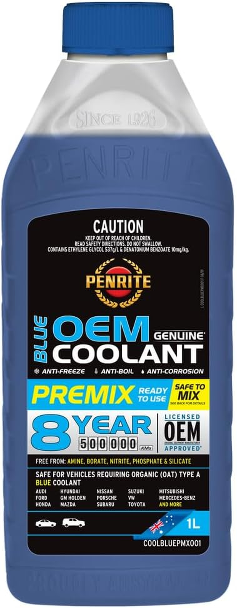 Penrite Blue OEM Coolant Premix 1L COOLBLUEPMX001