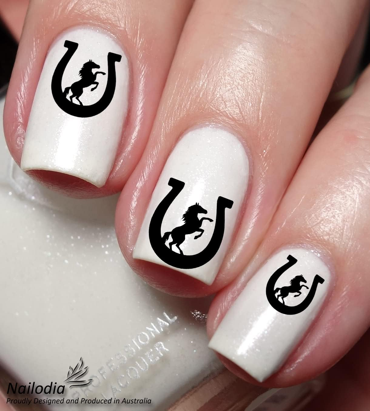 Lucky Horse Shoe Nail Art Decal Sticker image number 5
